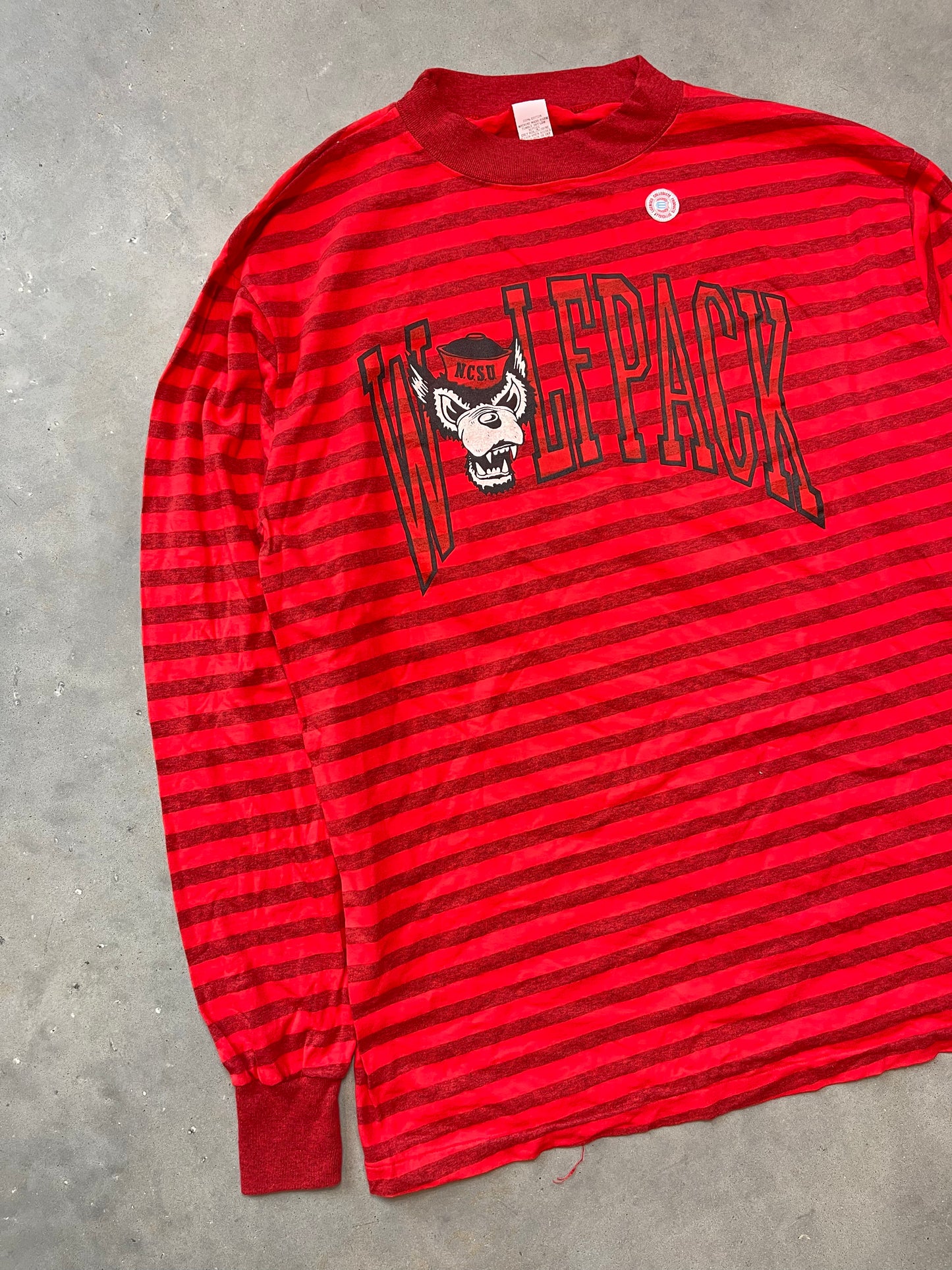 90’s NC State Wolfpack Vintage Striped College Tee - Deadstock (XL)