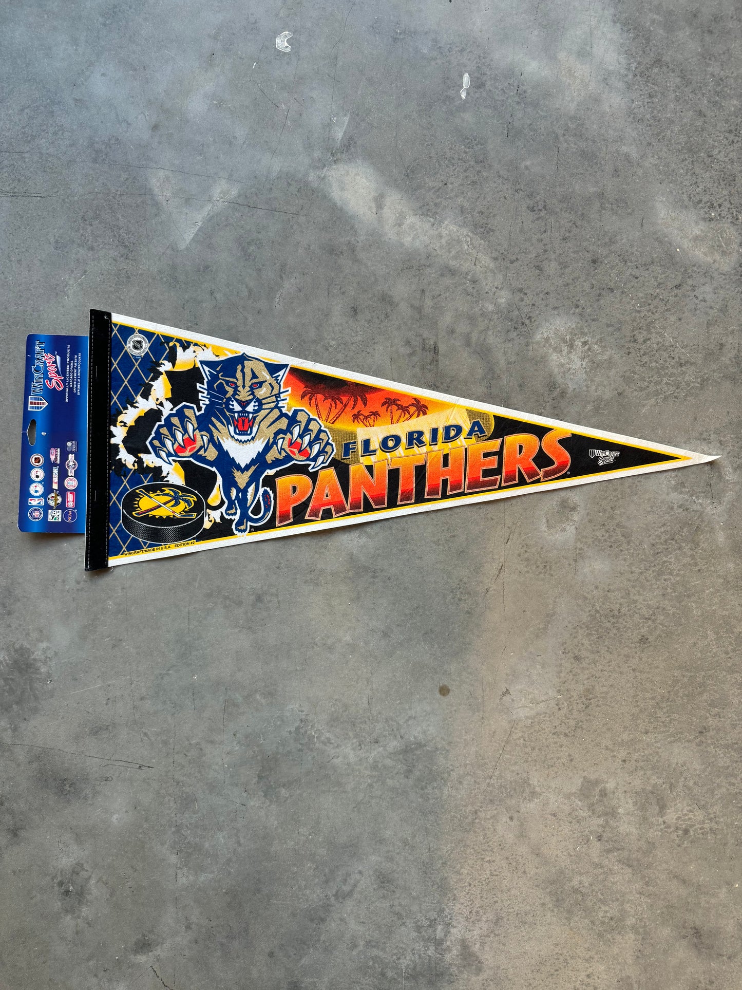 90’s Florida Panthers Vintage NHL Hockey Pennant - Brand New