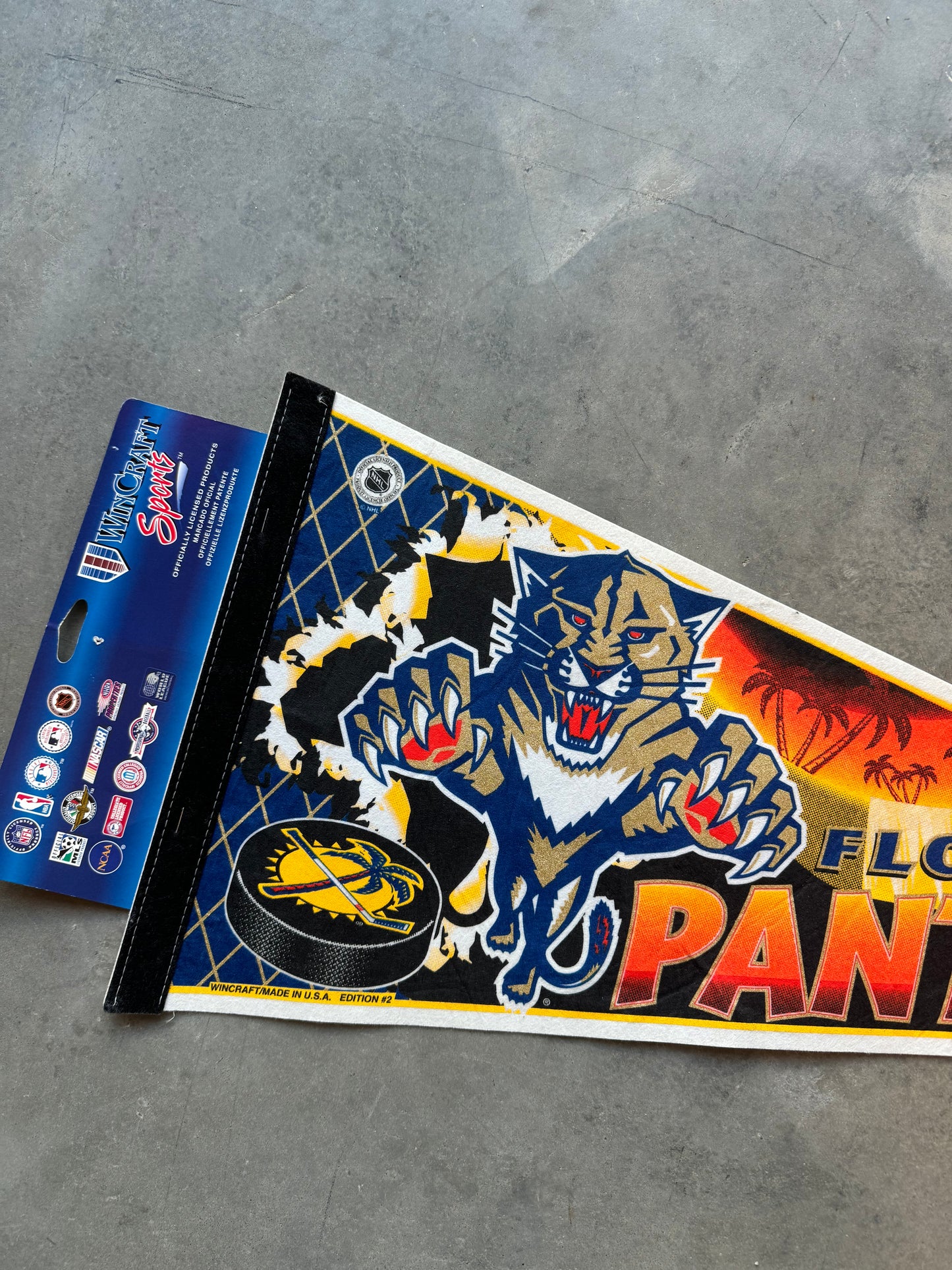 90’s Florida Panthers Vintage NHL Hockey Pennant - Brand New