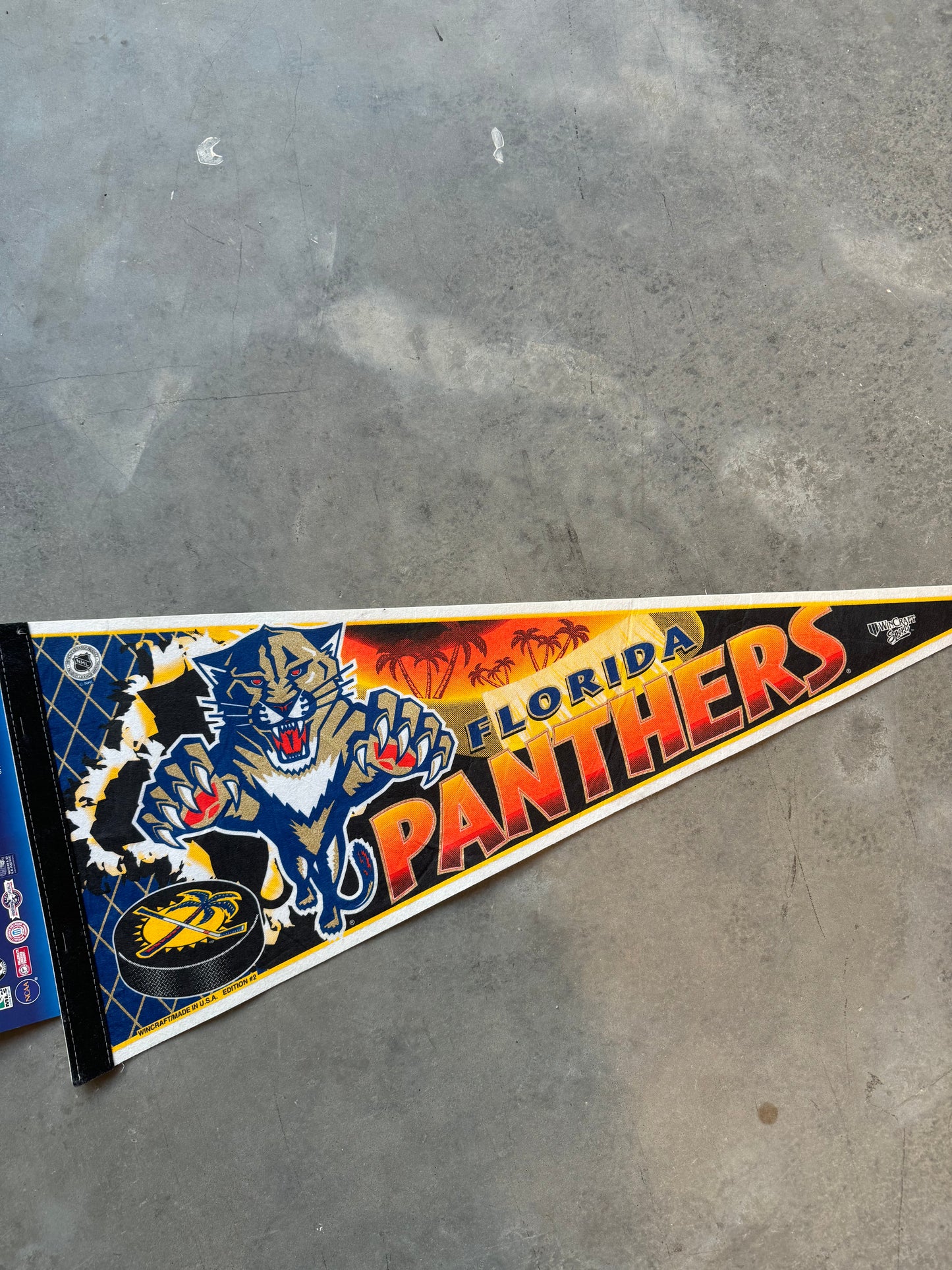 90’s Florida Panthers Vintage NHL Hockey Pennant - Brand New