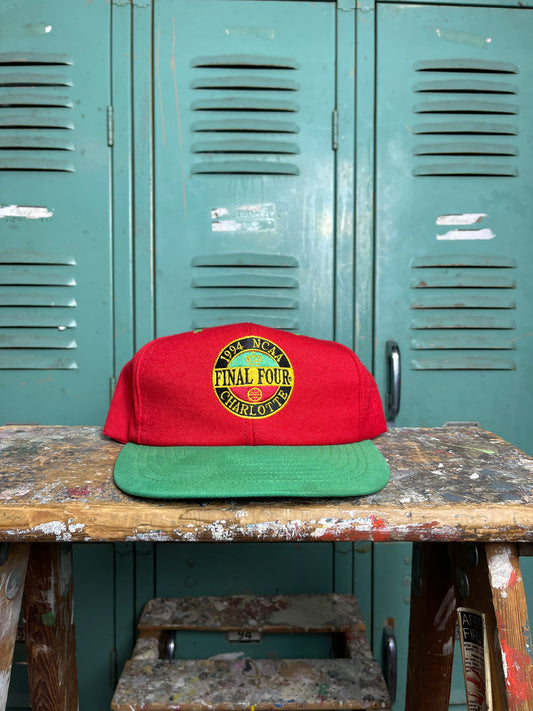 1994 Charlotte Final Four Vintage Red/Green College Basketball Snapback Hat (OSFA)