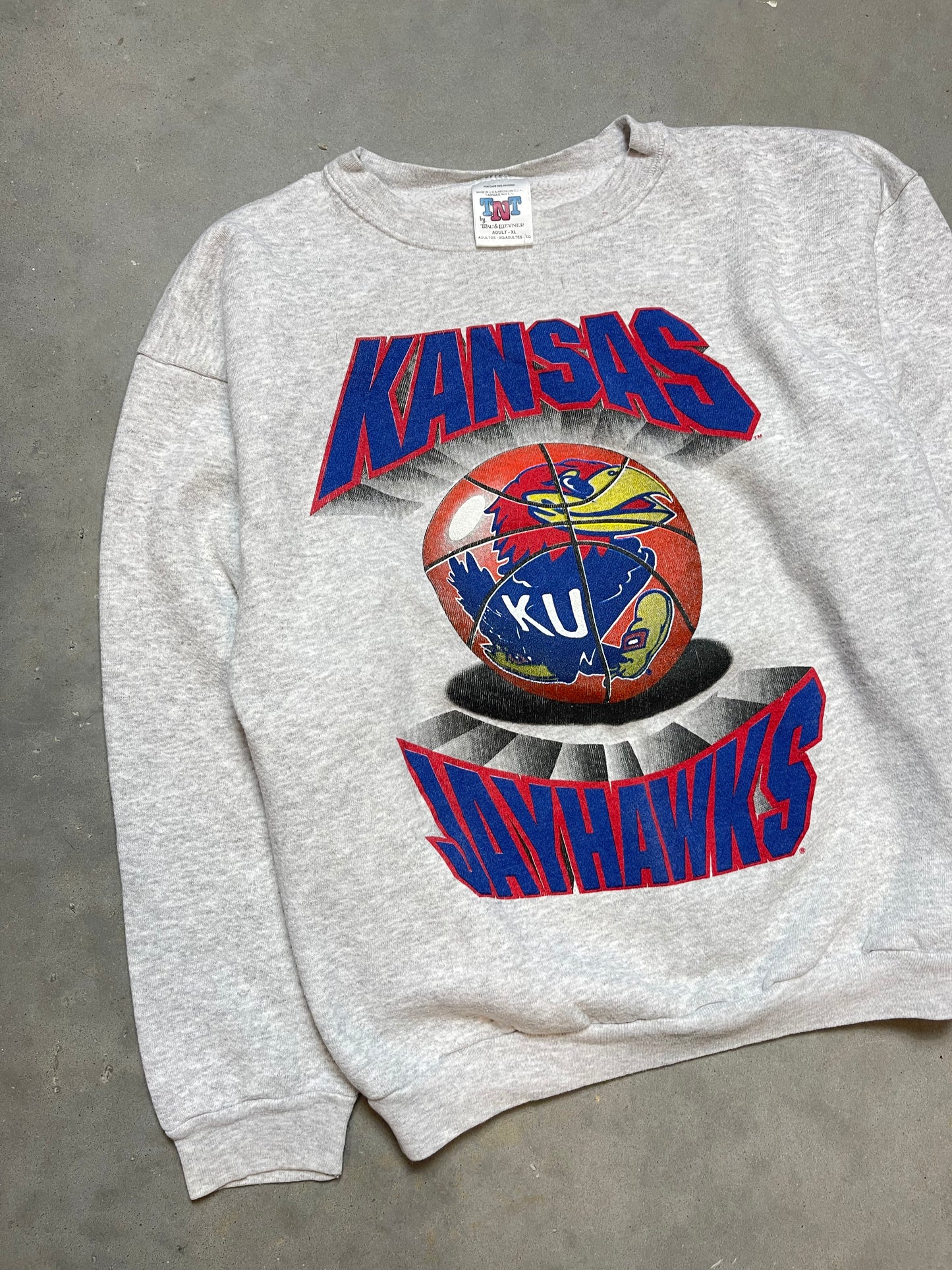 90’s Kansas Jayhawks Vintage College Basketball Crewneck (Large)