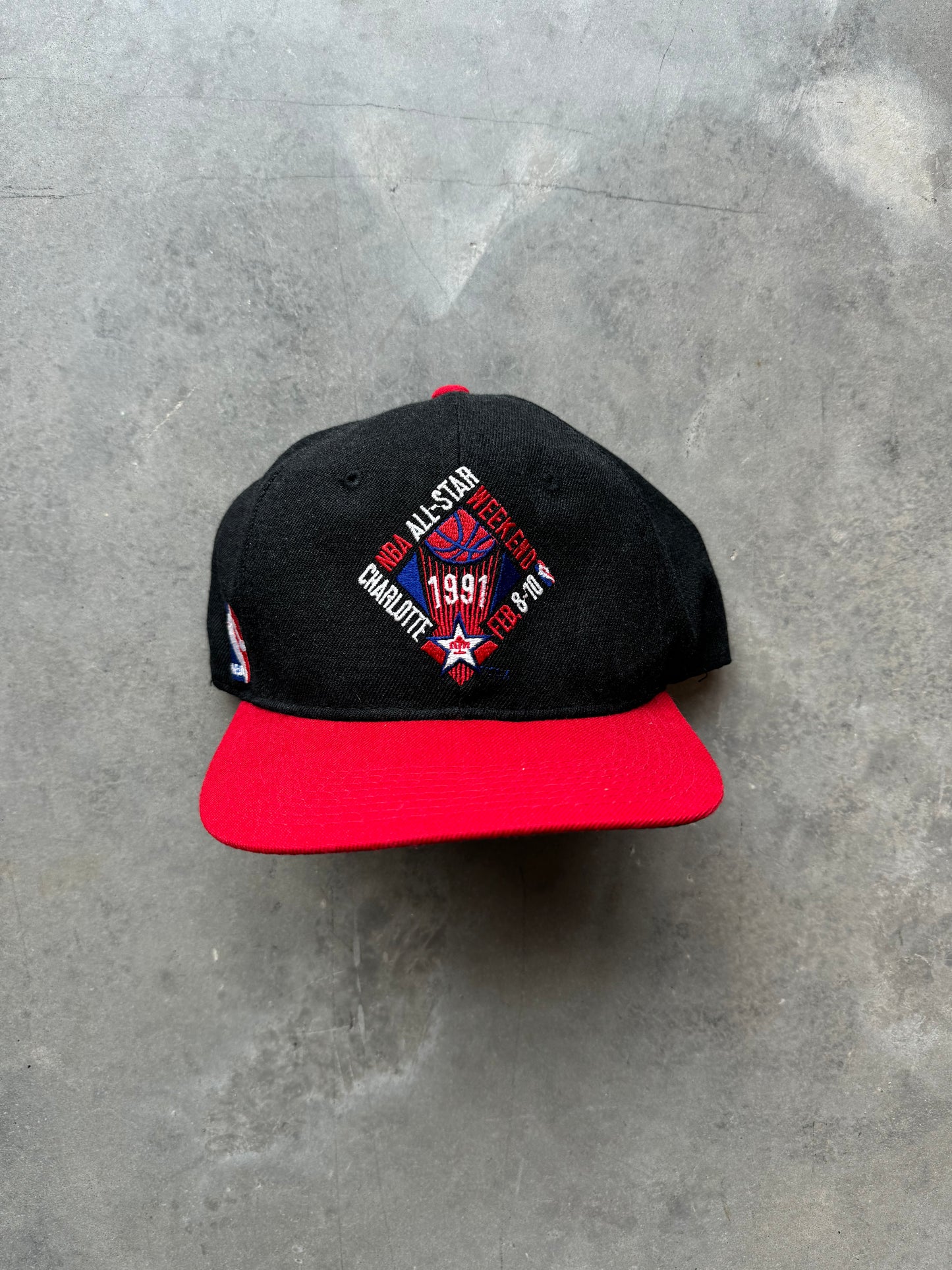 1991 Charlotte NBA All Star Weekend Black Sports Specialties Wool Snapback Hat (OSFA)