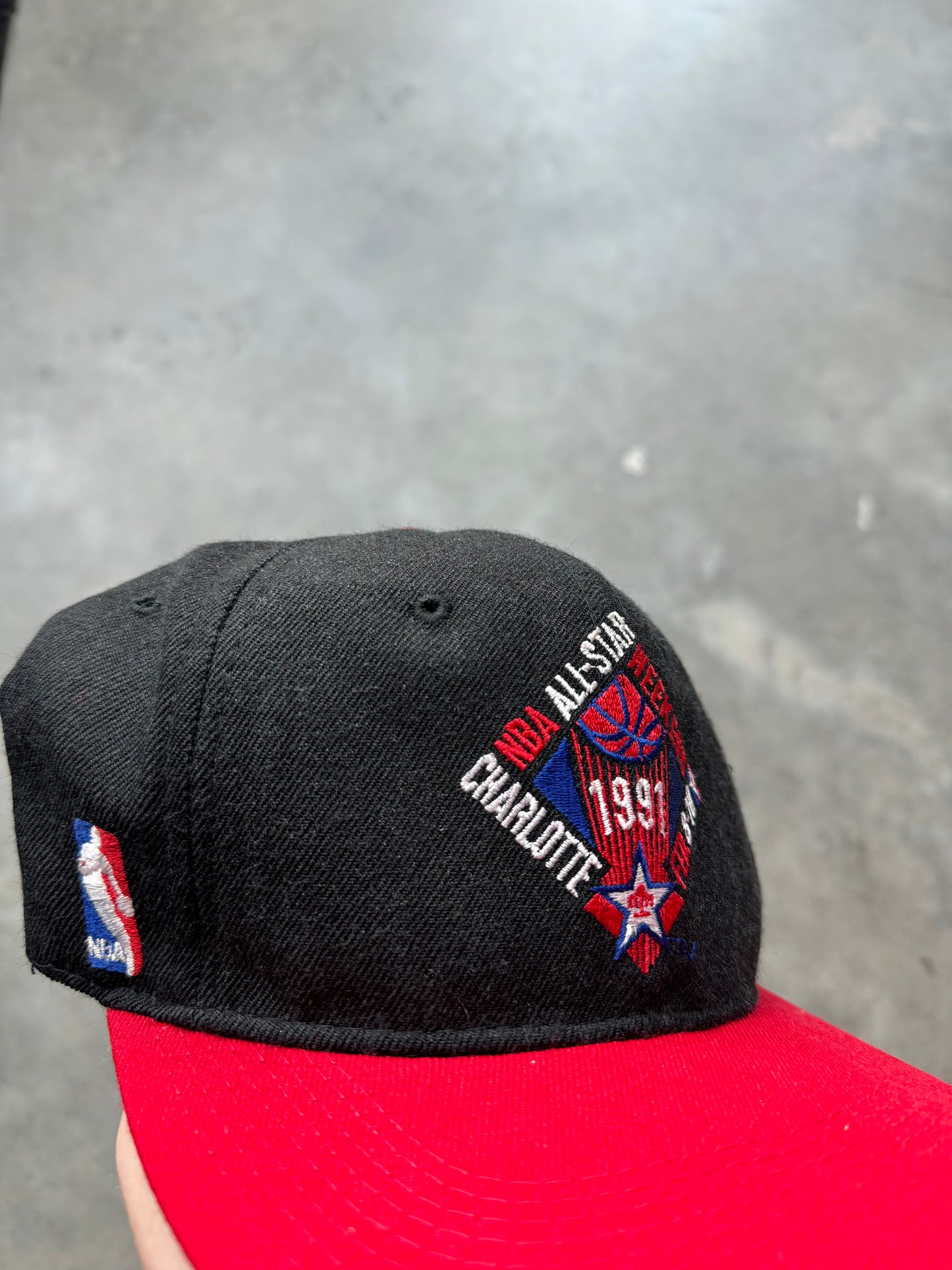 1991 Charlotte NBA All Star Weekend Black Sports Specialties Wool Snapback Hat (OSFA)