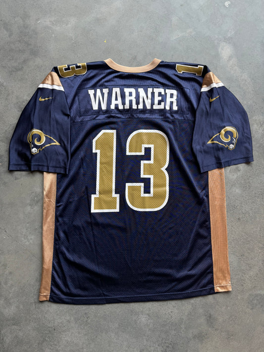 00’s St. Louis Rams Kurt Warner Vintage Nike Blue NFL Jersey (XXL)