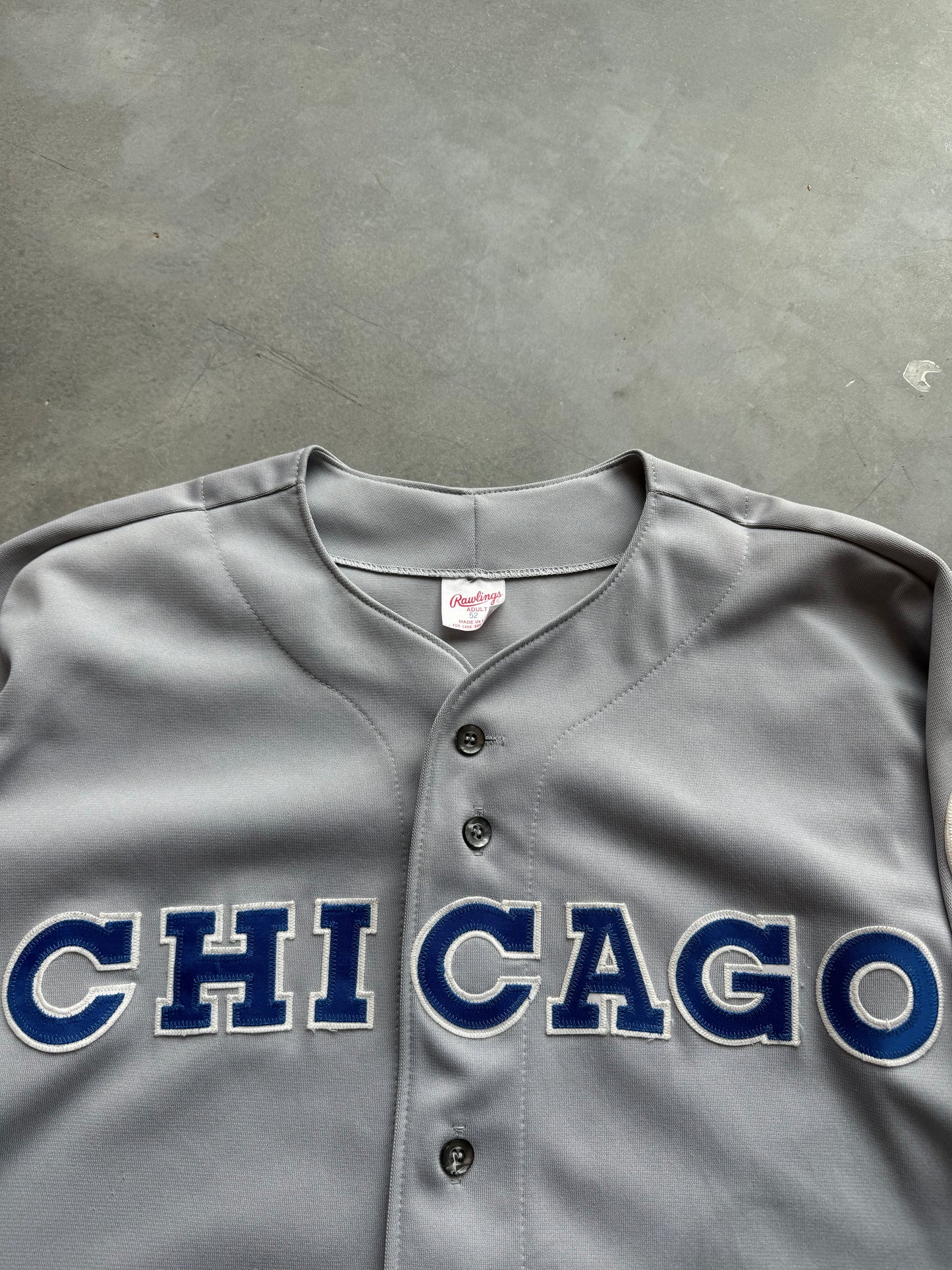 1990 Chicago Cubs Road Grey Vintage One Year Style Rawlings Stitched Authentic MLB Jersey (52/XXL)