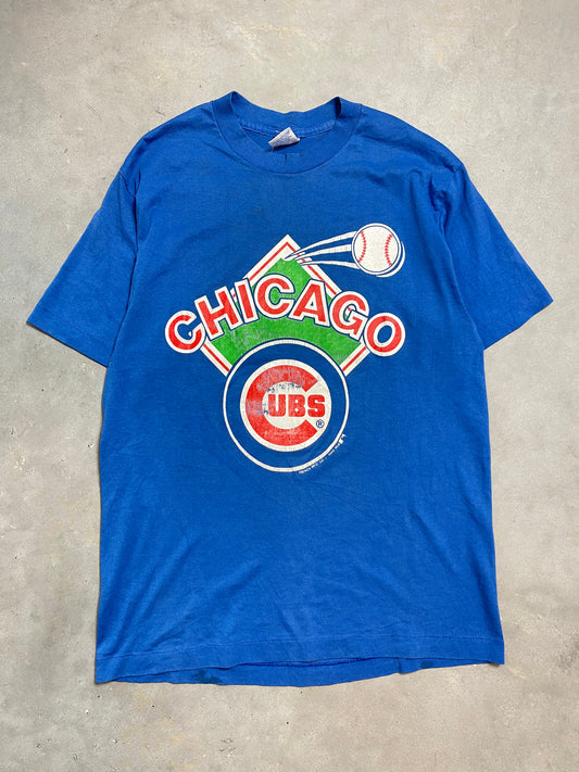 1988 Chicago Cubs Spellout Baseball Diamond Vintage MLB Shirt (Medium)
