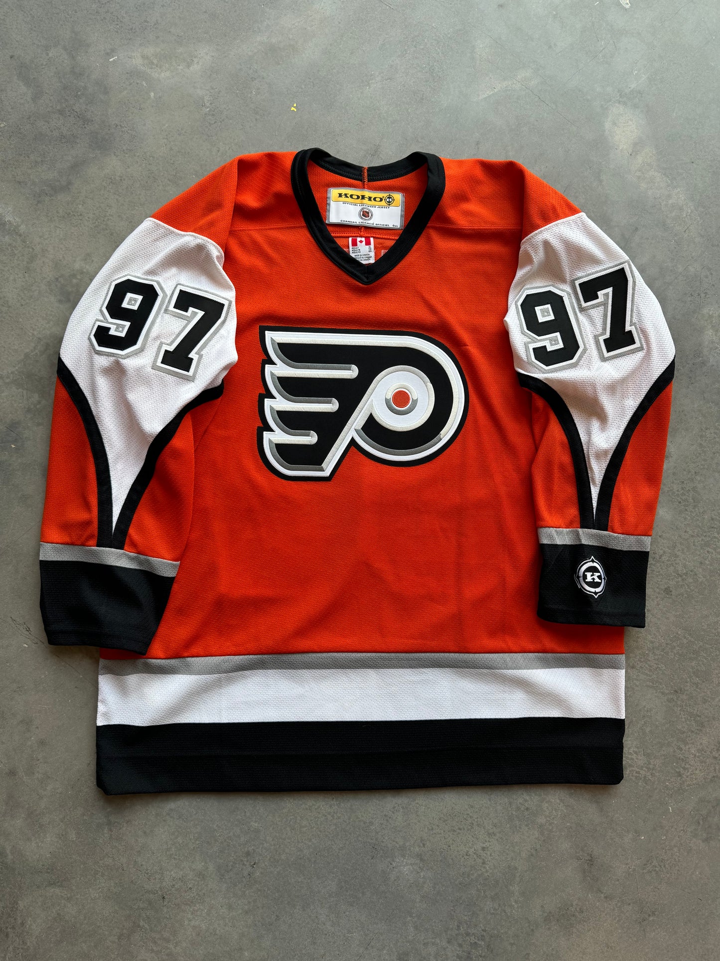 2003/2004 Philadelphia Flyers Jeremy Roenick Vintage Koho Orange Alternate NHL Jersey - Signed (XL)