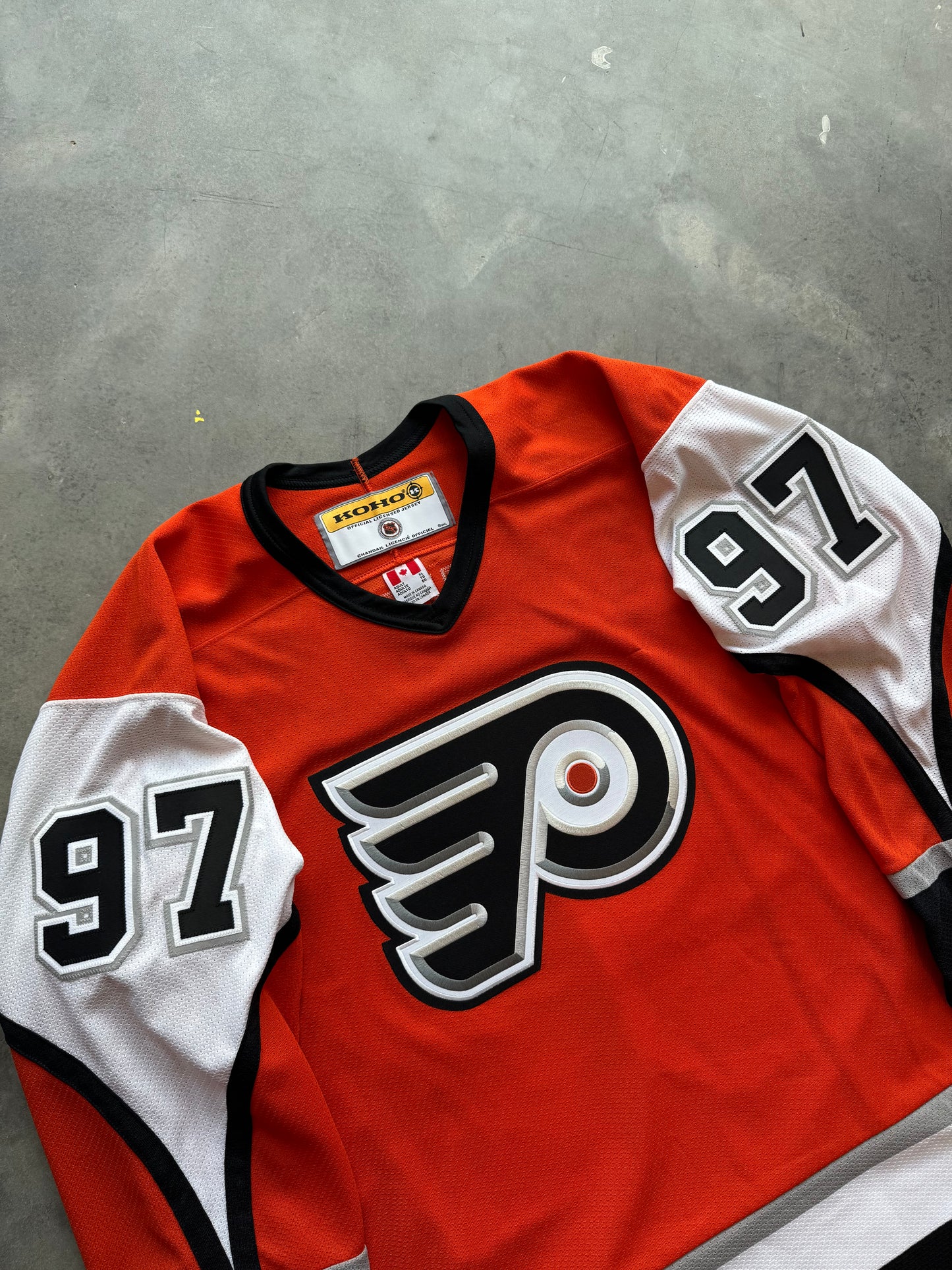 2003/2004 Philadelphia Flyers Jeremy Roenick Vintage Koho Orange Alternate NHL Jersey - Signed (XL)