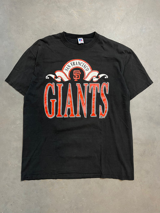 1992 San Francisco Giants Spellout Logo Russell Athletic Vintage MLB Shirt (XL)