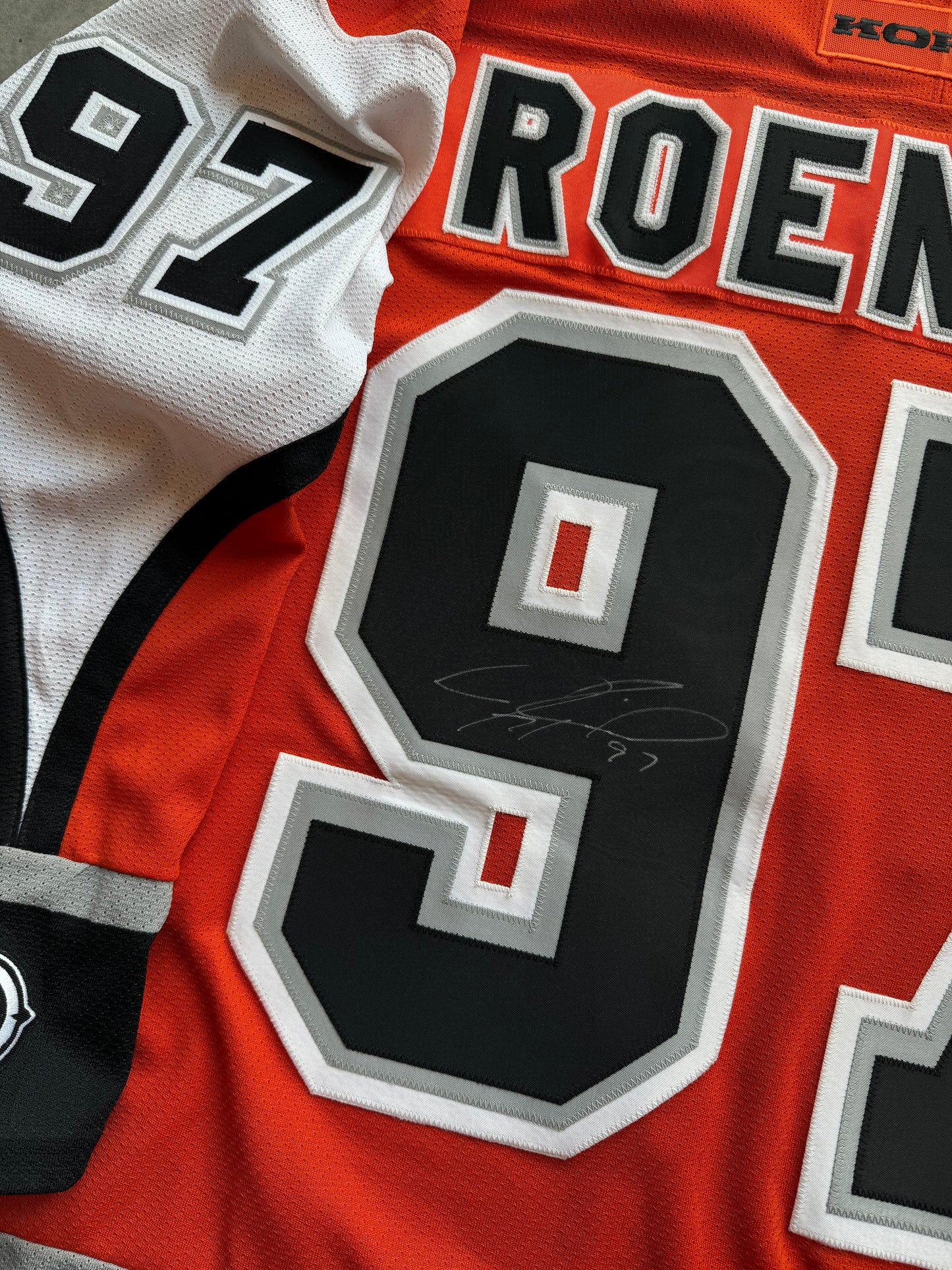 2003/2004 Philadelphia Flyers Jeremy Roenick Vintage Koho Orange Alternate NHL Jersey - Signed (XL)