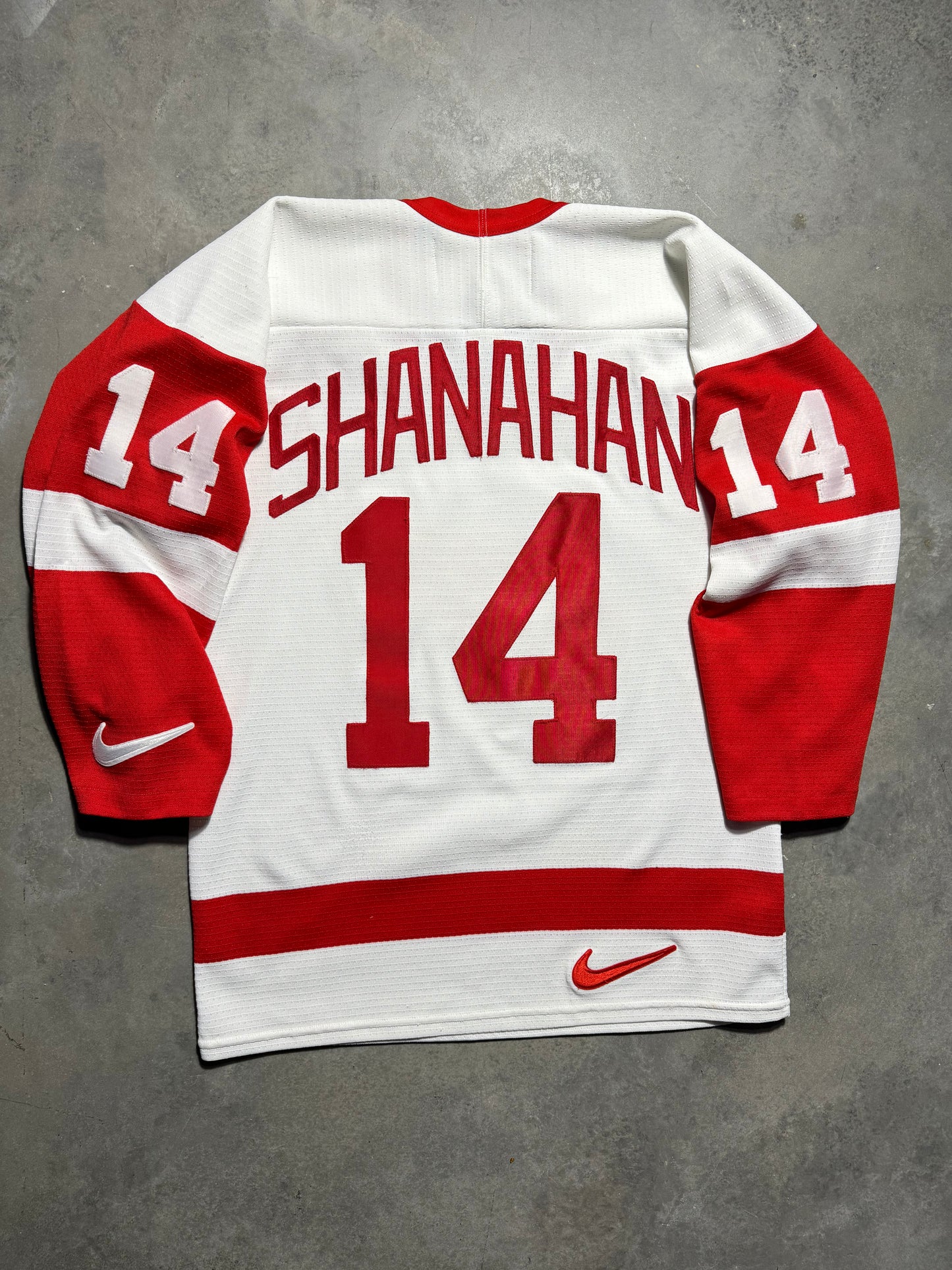 90’s Detroit Red Wings Brendan Shanahan Vintage White Nike NHL Hockey Jersey (Small)