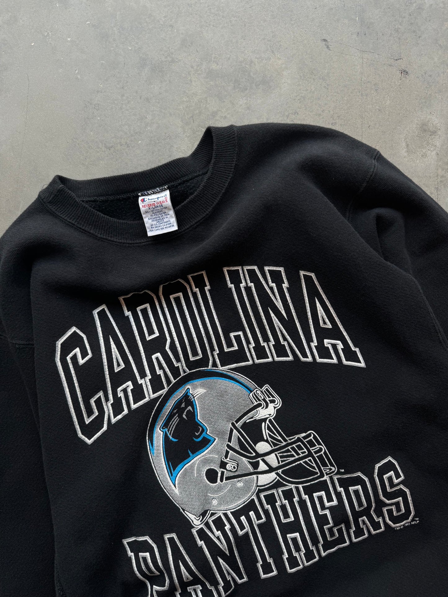 1993 Carolina Panthers Vintage Champion Reverse Weave NFL Crewneck (Large)