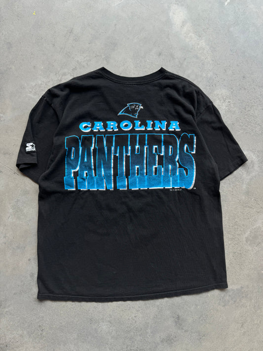 1995 Carolina Panthers Vintage Big Logo Spellout Starter NFL Tee (XL)