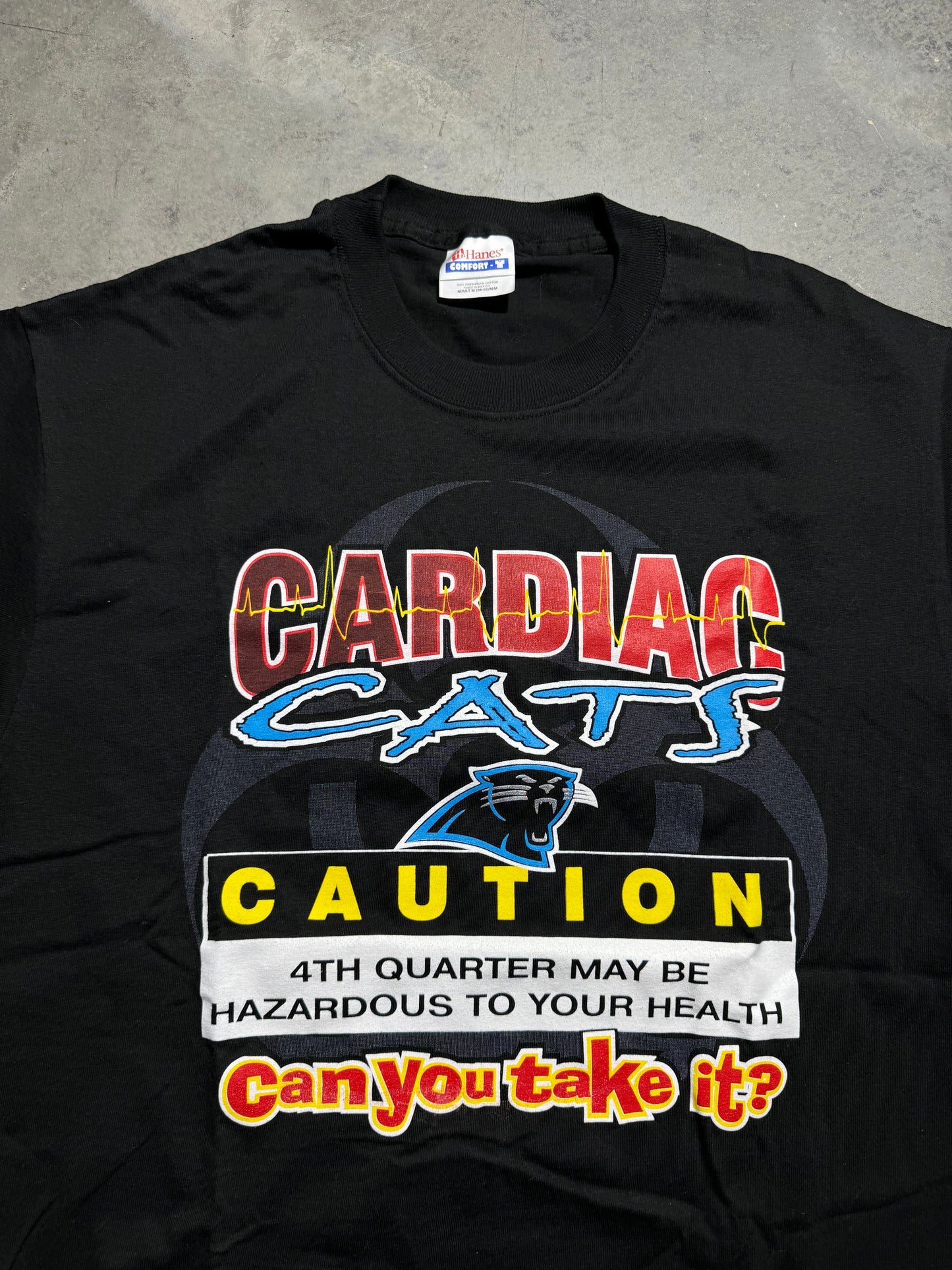 00’s Carolina Panthers Cardiac Cats Vintage Black NFL Tee - Deadstock (Medium)