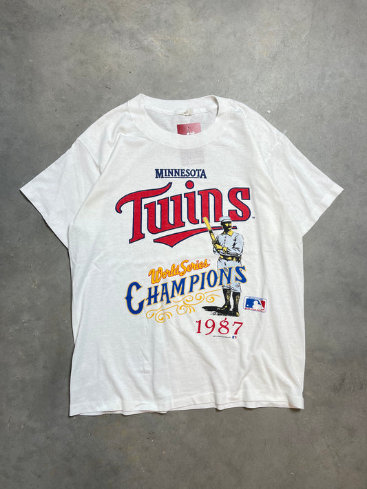 1987 Minnesota Twins Vintage World Series Champions MLB Tee (Medium)