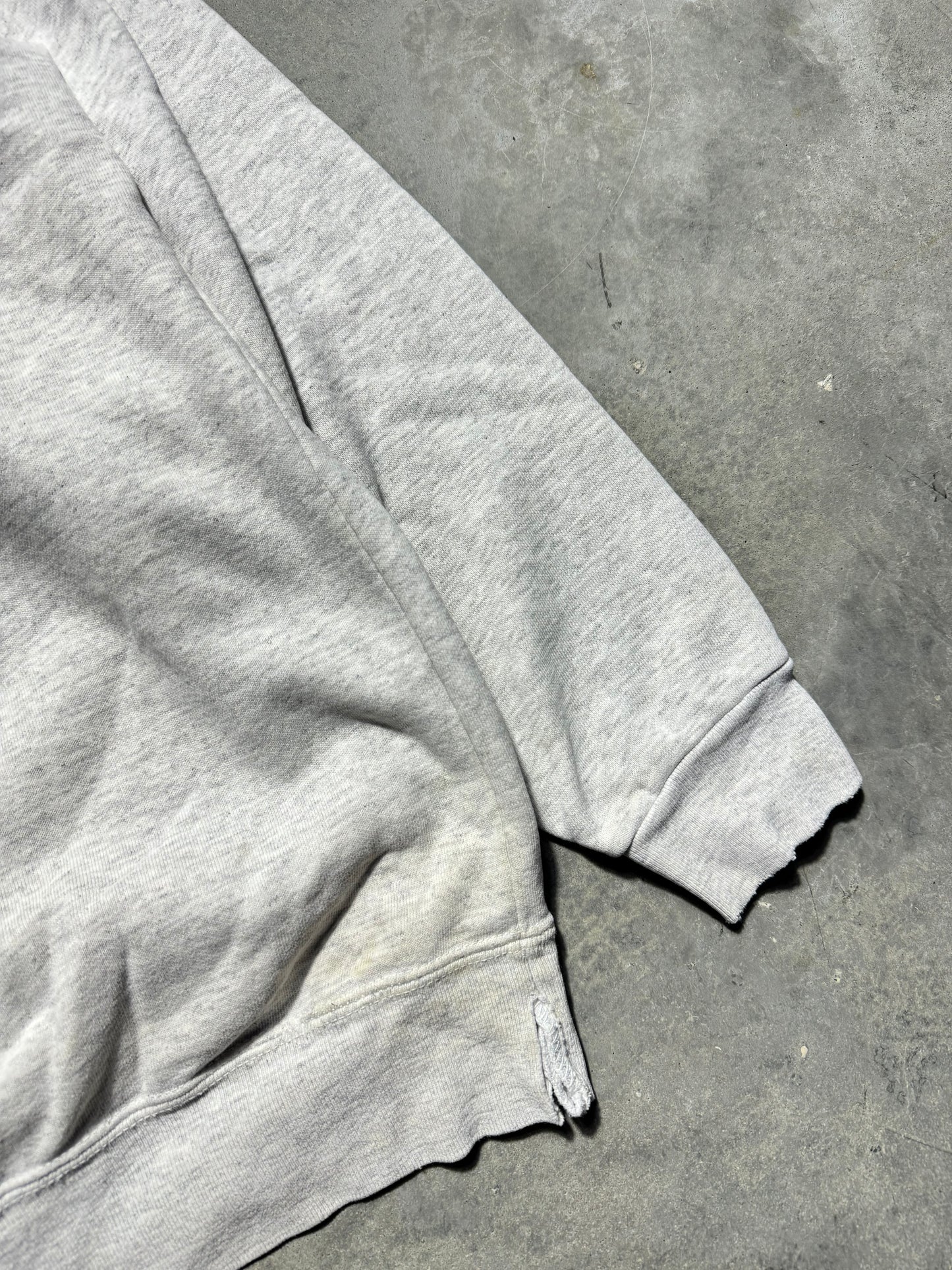 1993 Carolina Panthers Vintage Heather Grey Big Logo Distressed NFL Crewneck (XXL)