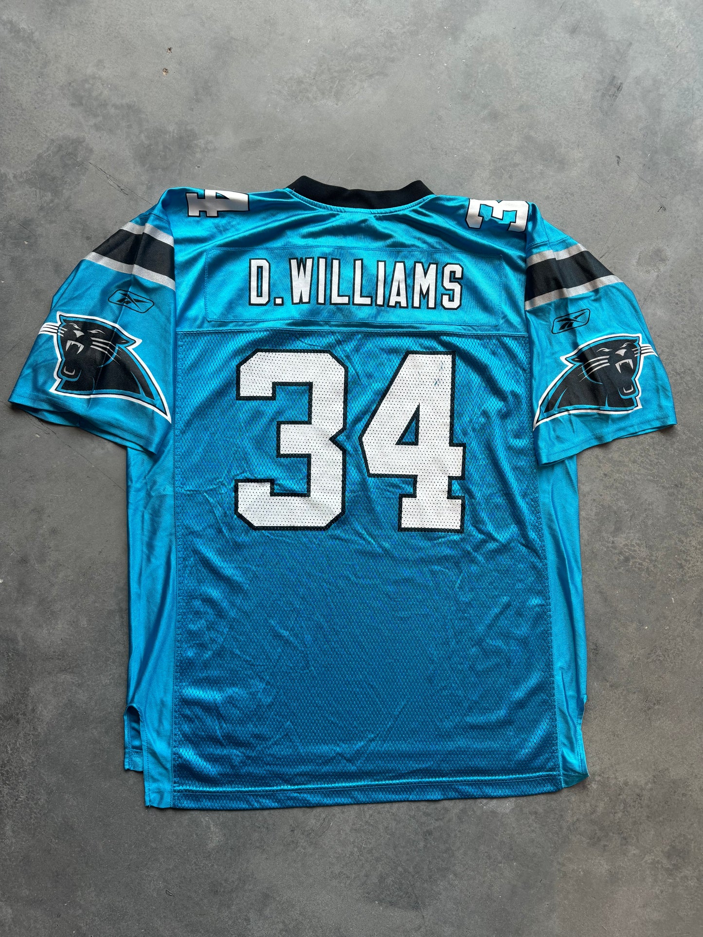 00’s Carolina Panthers DeAngleo Williams Vintage Electric Blue Alternate Reebok NFL Jersey (Large)