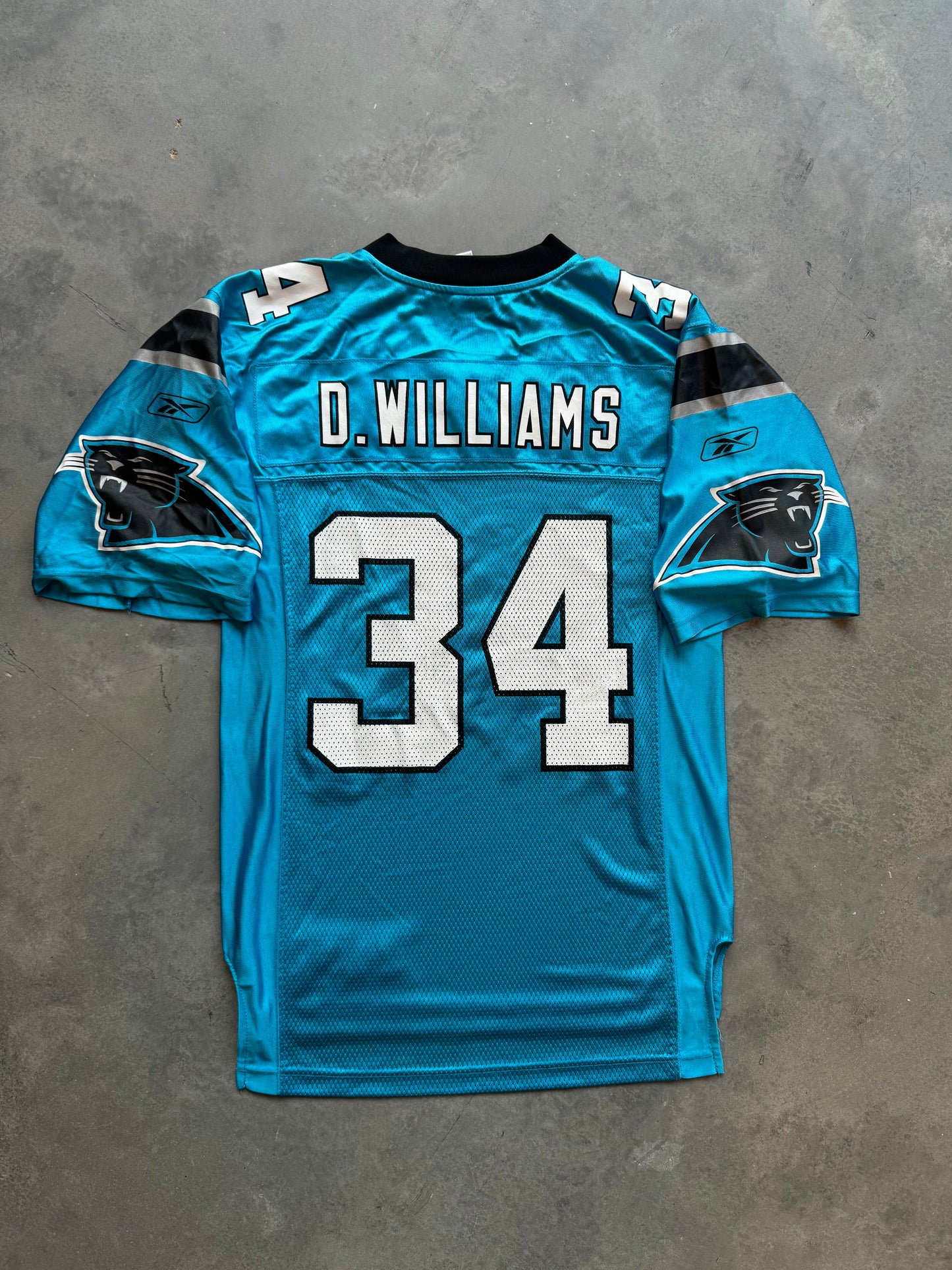 00’s Carolina Panthers DeAngleo Williams Vintage Electric Blue Alternate Reebok NFL Jersey (Small)