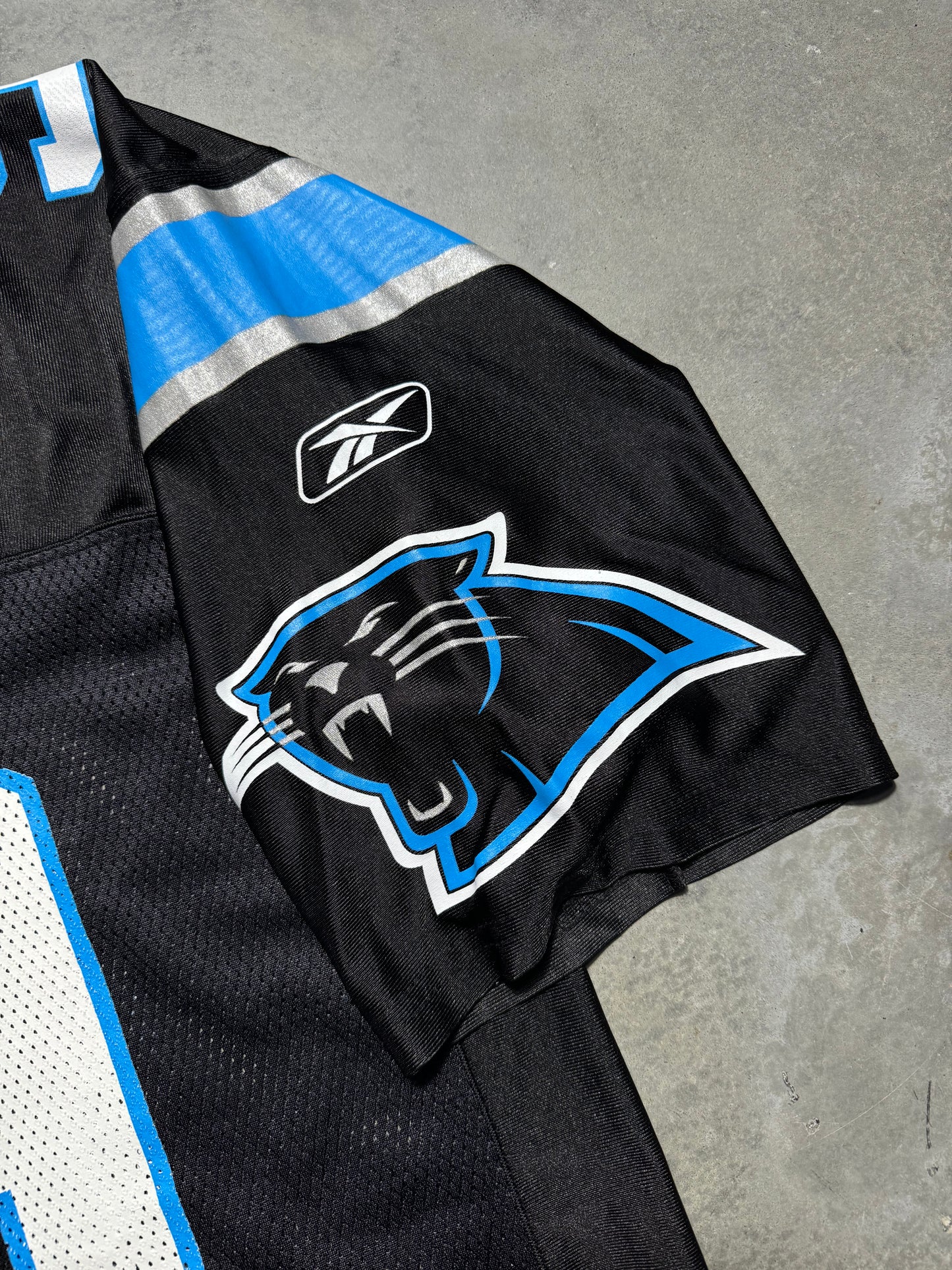 00’s Carolina Panthers Maʻake Kemoeatu Vintage Black Reebok NFL Jersey (Large)