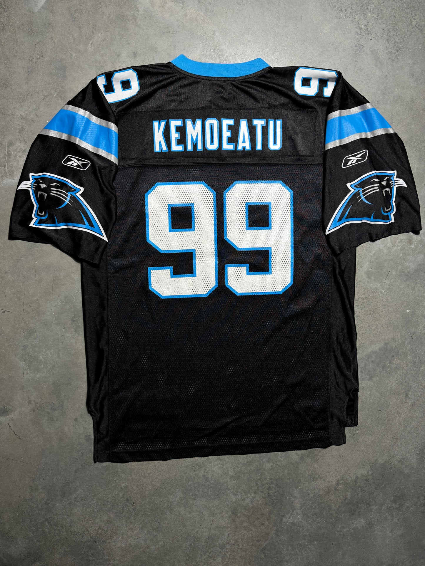 00’s Carolina Panthers Maʻake Kemoeatu Vintage Black Reebok NFL Jersey (Large)