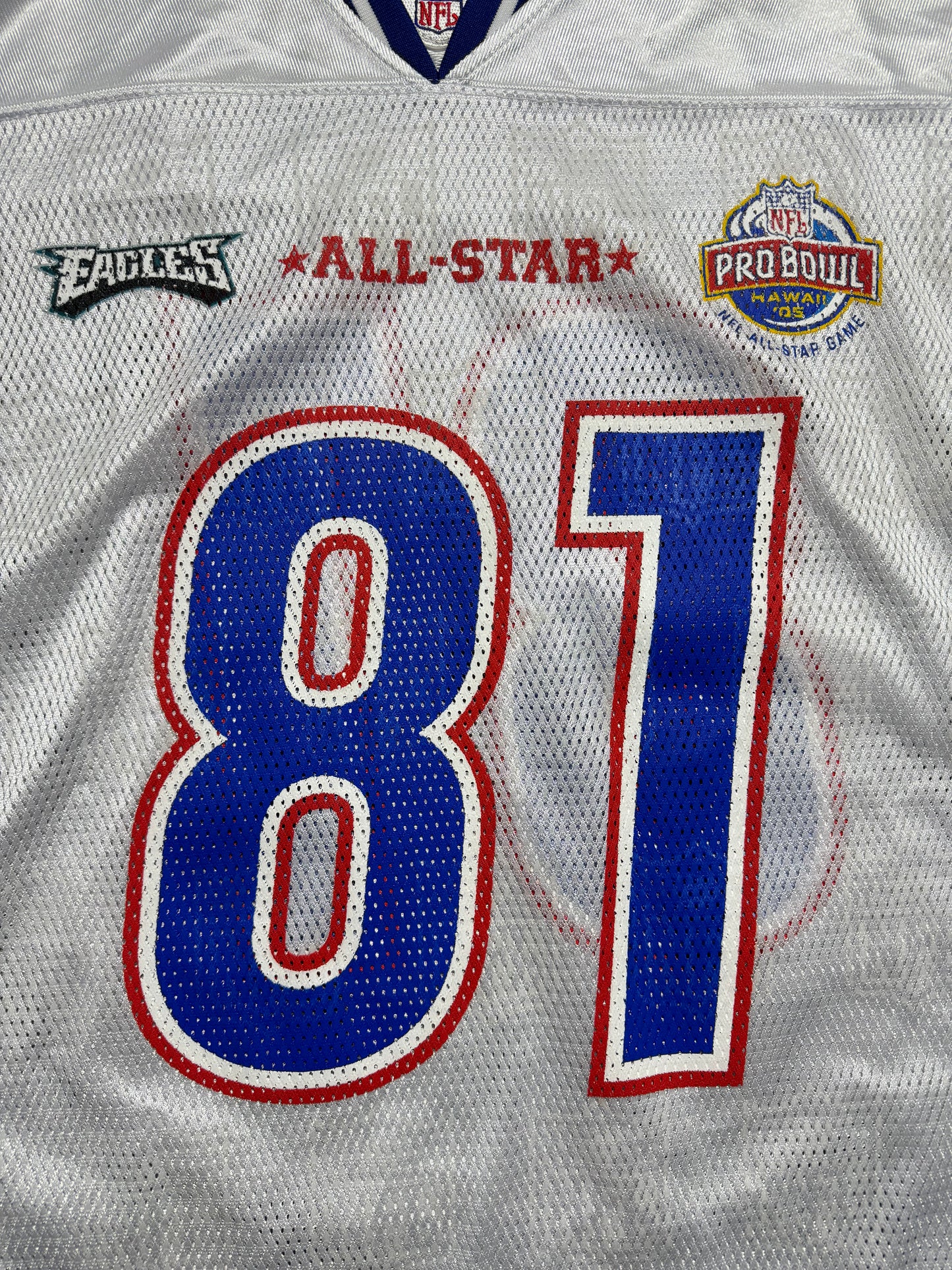 2005 Philadelphia Eagles Terrell Owens Pro Bowl Hawaii White Reebok NFL Jersey (XL)