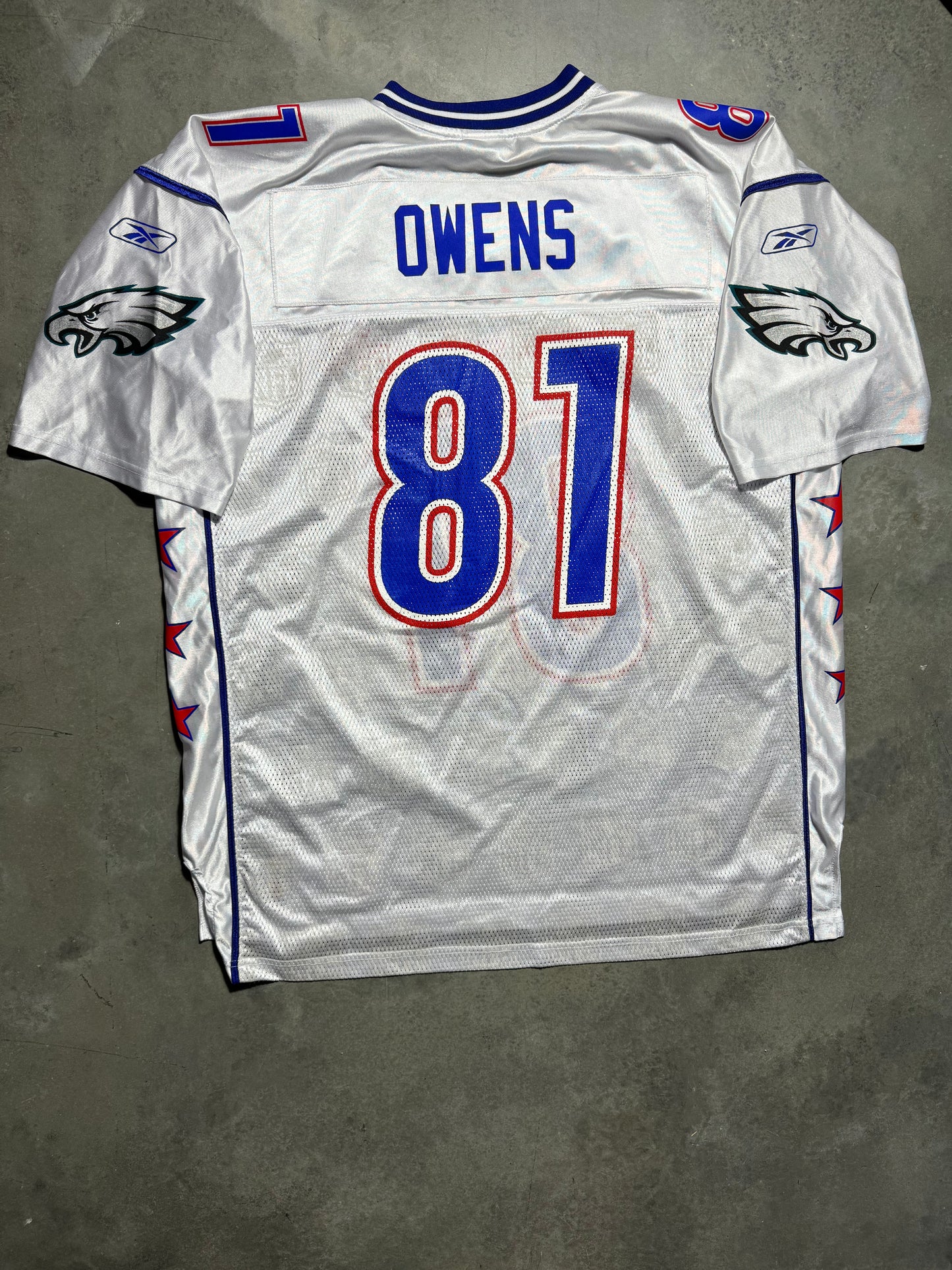 2005 Philadelphia Eagles Terrell Owens Pro Bowl Hawaii White Reebok NFL Jersey (XL)