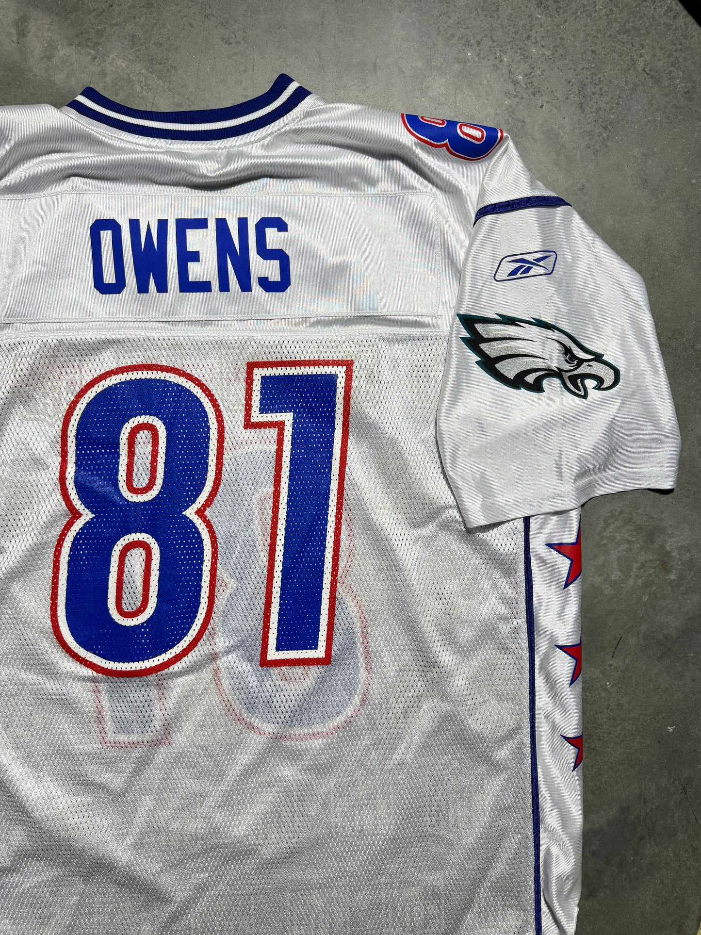 2005 Philadelphia Eagles Terrell Owens Pro Bowl Hawaii White Reebok NFL Jersey (XL)