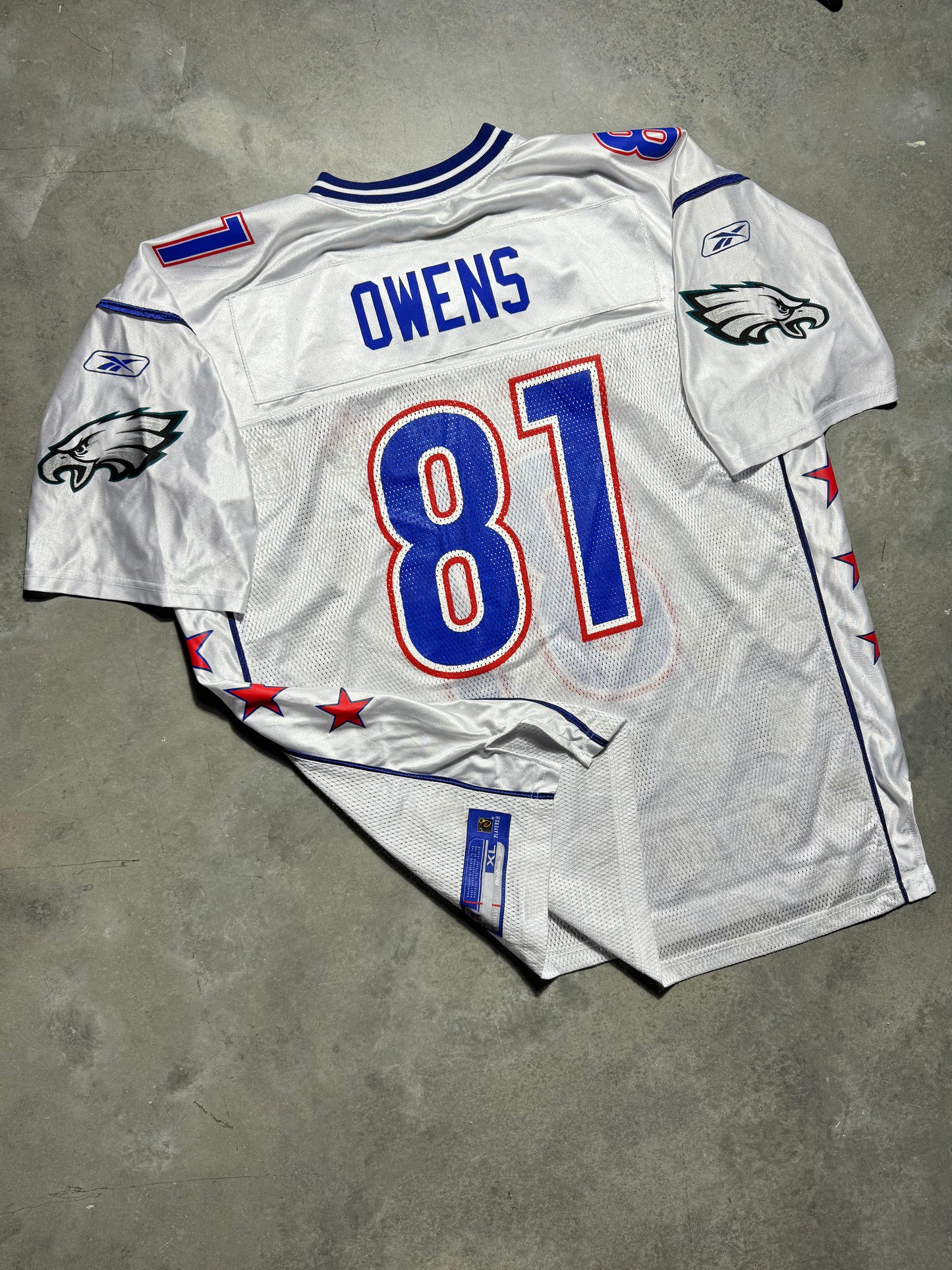 2005 Philadelphia Eagles Terrell Owens Pro Bowl Hawaii White Reebok NFL Jersey (XL)