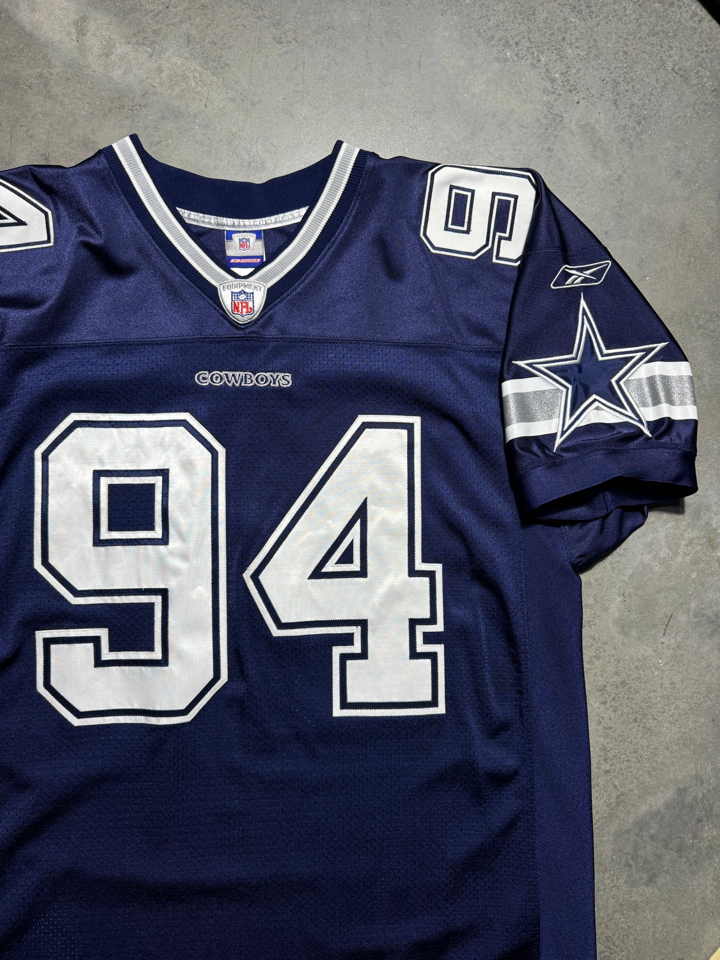 00’s Dallas Cowboys DeMarcus Ware Vintage Navy Reebok Alternate On Field Authentic Jersey (52/XXL)