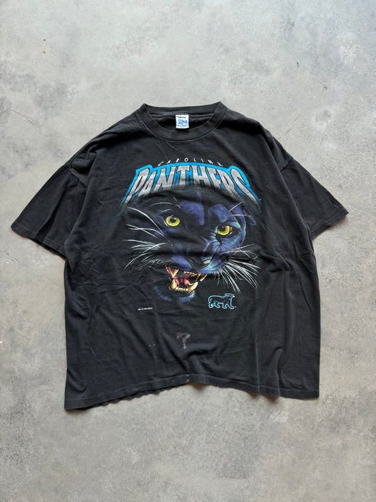 1993 Carolina Panthers Vintage Realistic Big Face Cat Salem Sportswear NFL Tee (XL)