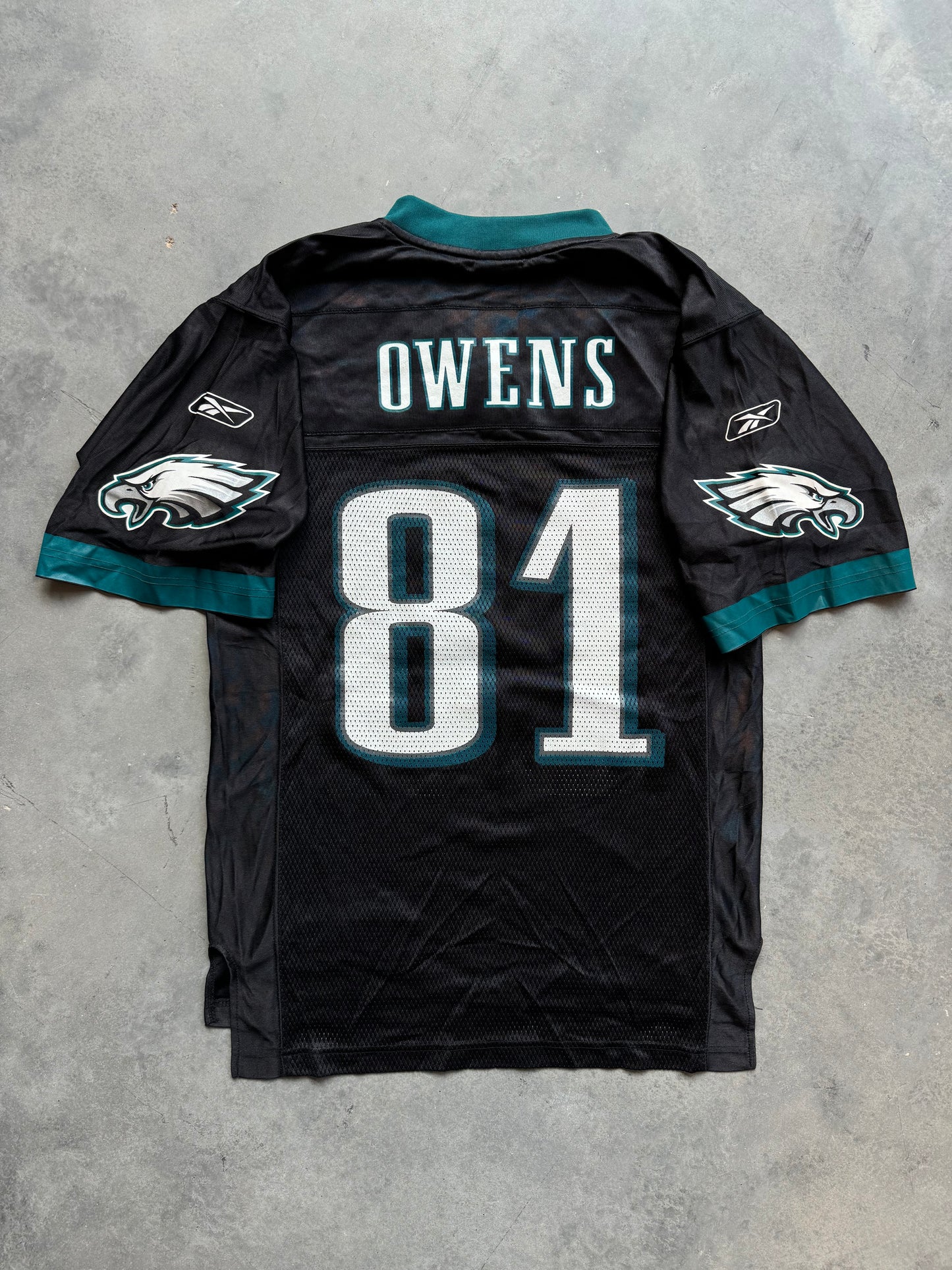 00’s Philadelphia Eagles Terrell Owens Vintage Black Alternate Reebok NFL Jersey (Small)