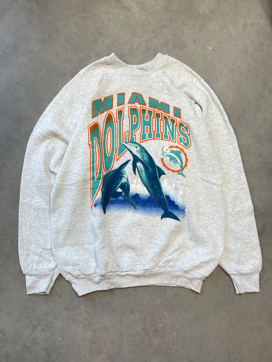 90’s Miami Dolphins Vintage Puff Print NFL Crewneck (XL)