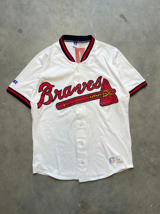 80's Atlanta Braves MLB Russell Athletic Vintage Baseball Jersey (Medium)
