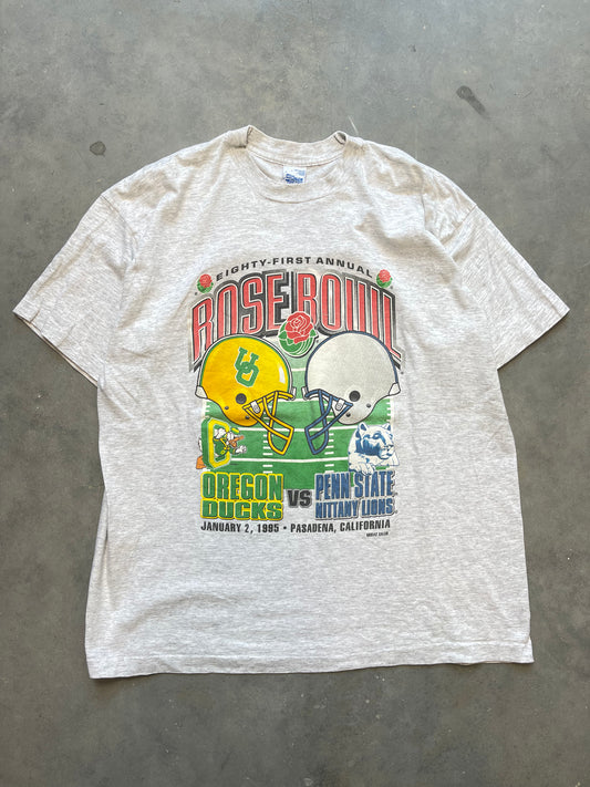 1995 Rose Bowl Oregon Ducks vs Penn State Nittany Lions Salem Sportswear Vintage College Tee (XL)