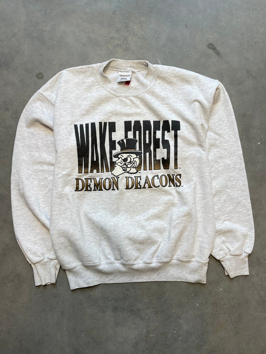 90s Wake Forest University Demon Deacons Spellout Vintage Crewneck (Medium)