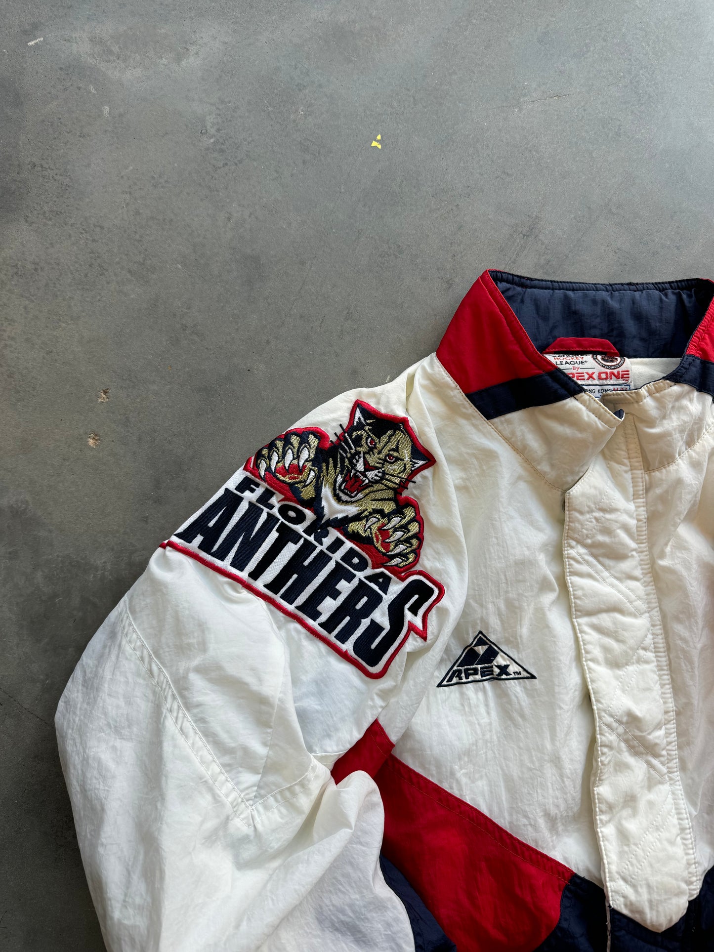 90’s Florida Panthers Vintage Apex One Big Logos NHL Windbreaker Jacket (Medium)