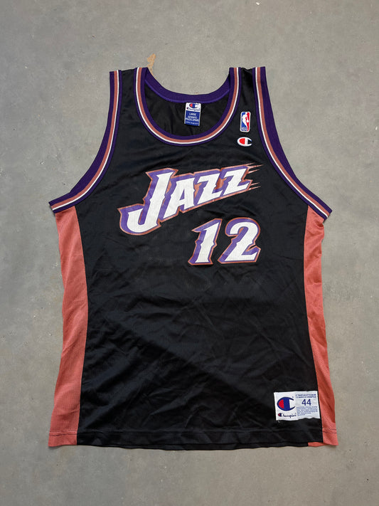 1999/00 Utah Jazz John Stockton Vintage Black Alternate NBA Champion Jersey (44/Large)