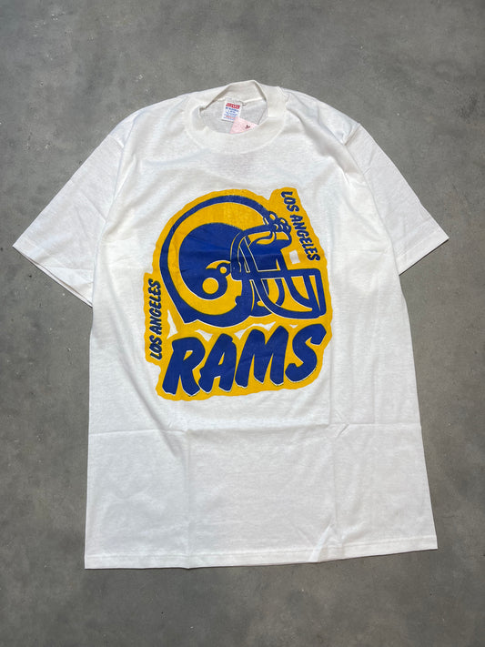 80’s Los Angeles Rams Vintage NFL Helmet Tee (Large)