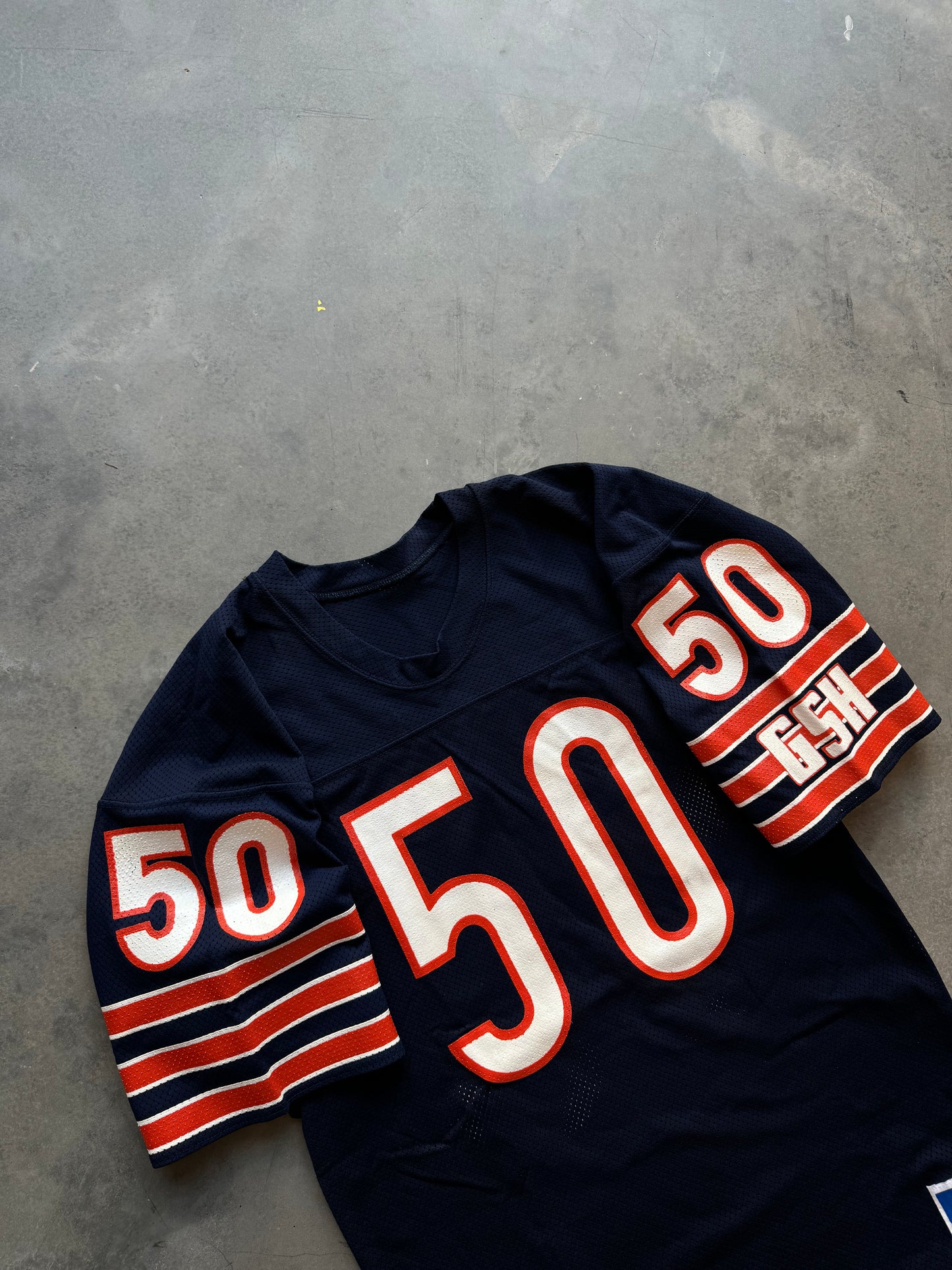 80’s Chicago Bears Mike Singletary Vintage Russell Athletic Navy NFL Authentic Jersey (44/Large)