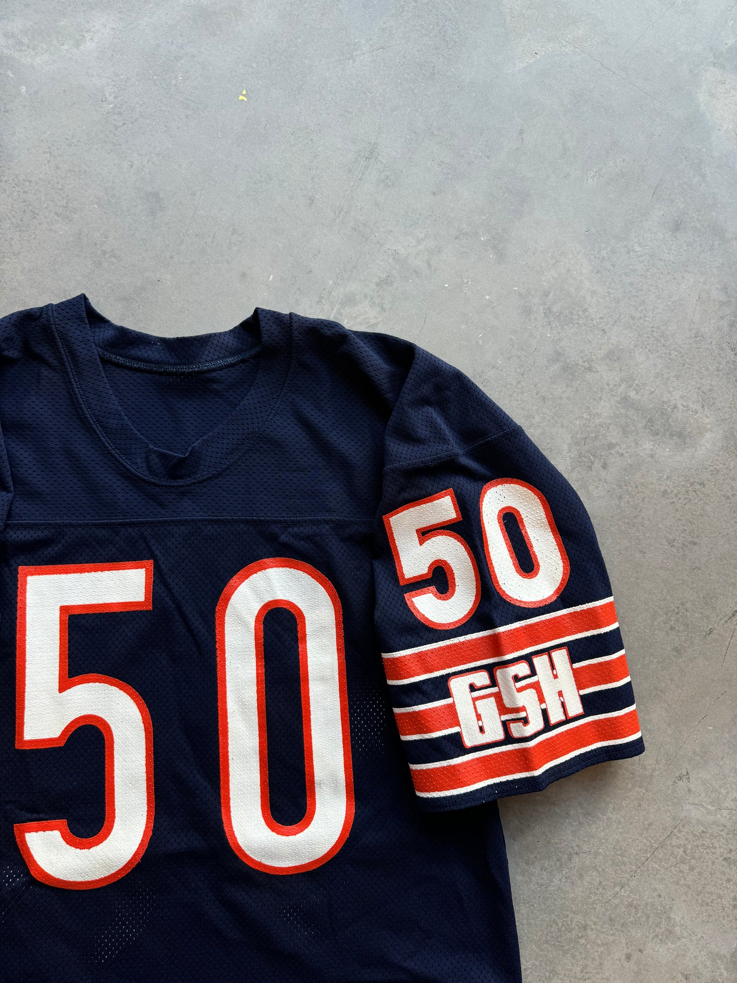 80’s Chicago Bears Mike Singletary Vintage Russell Athletic Navy NFL Authentic Jersey (44/Large)