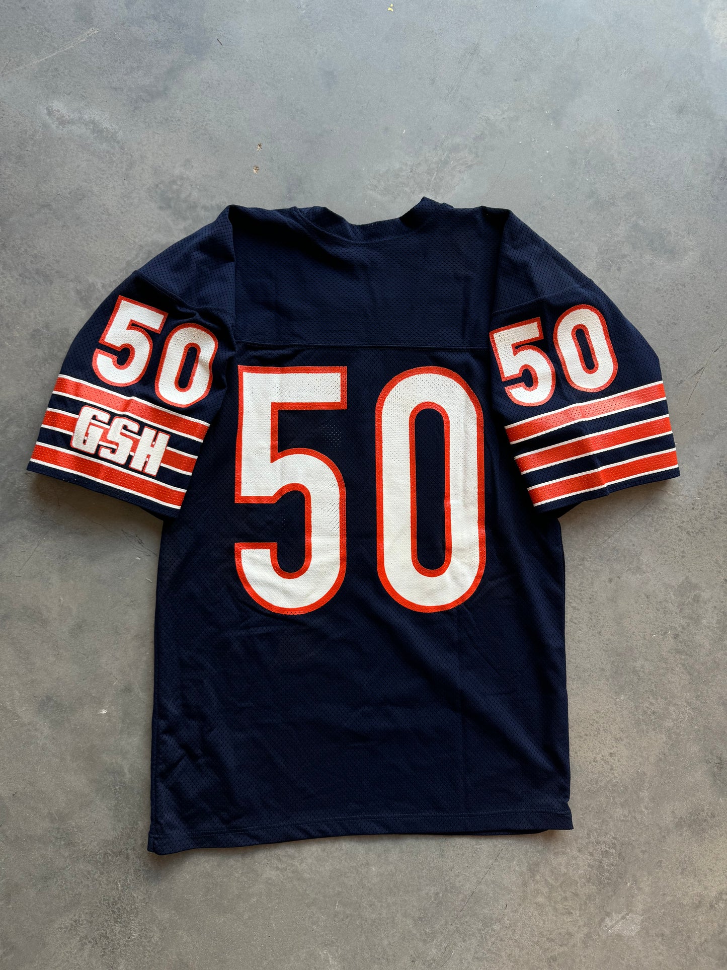 80’s Chicago Bears Mike Singletary Vintage Russell Athletic Navy NFL Authentic Jersey (44/Large)