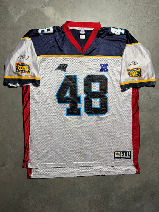 2004 Carolina Panthers Stephen Davis Vintage Reebok Super Bowl XXXVIII NFL Jersey (XXL)