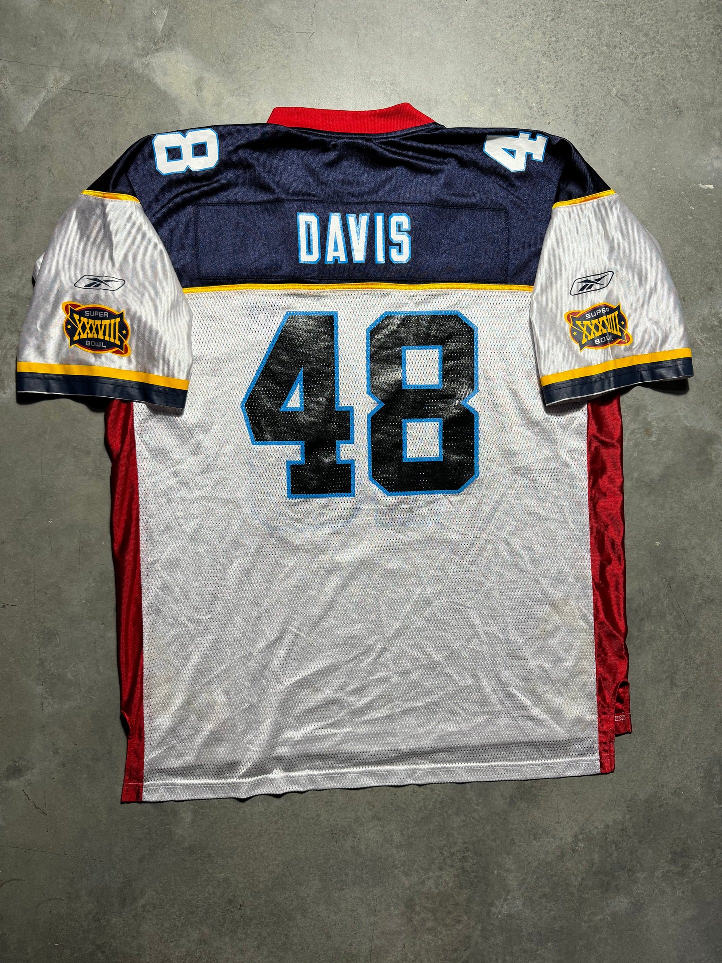 2004 Carolina Panthers Stephen Davis Vintage Reebok Super Bowl XXXVIII NFL Jersey (XXL)