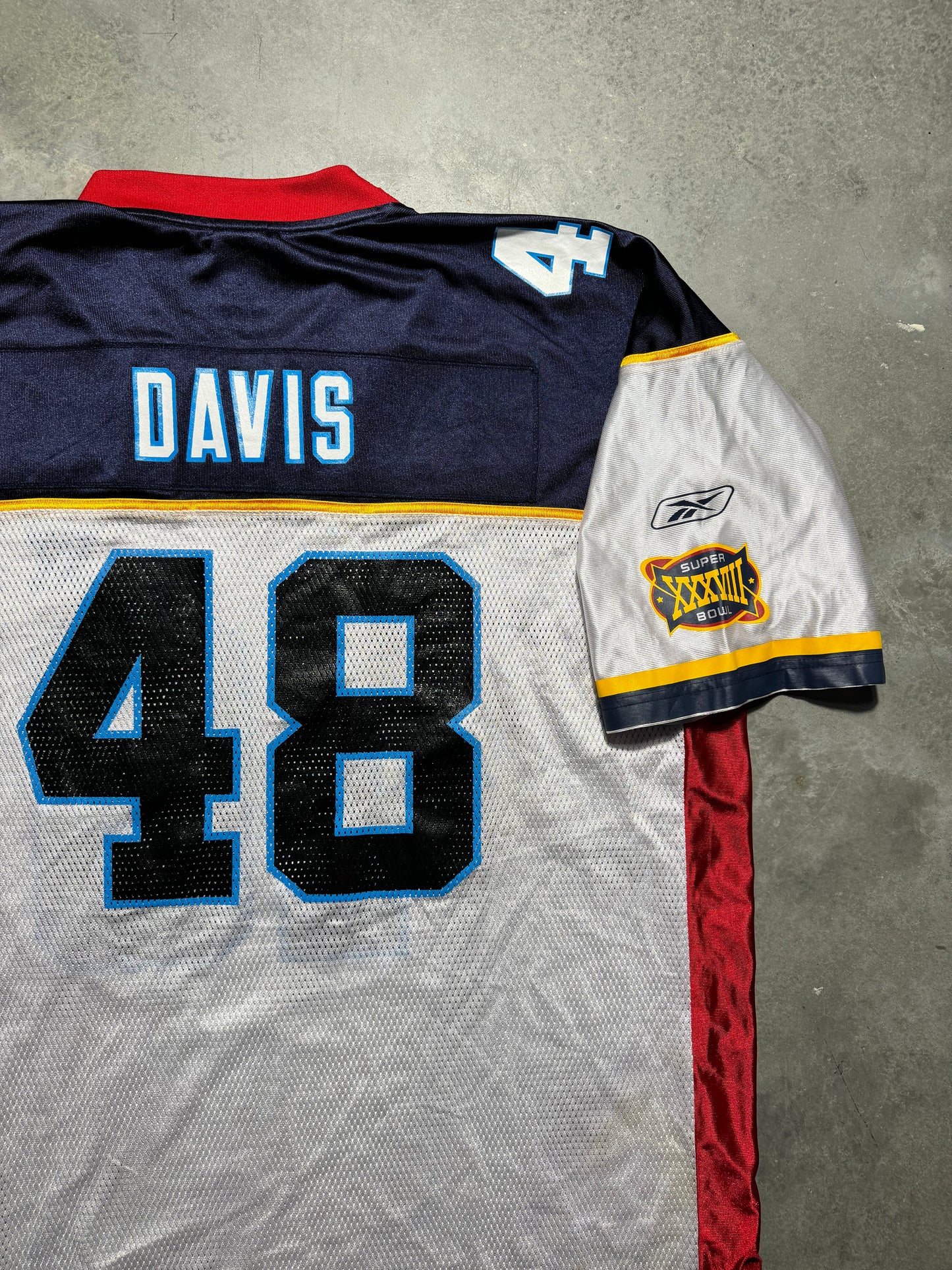 2004 Carolina Panthers Stephen Davis Vintage Reebok Super Bowl XXXVIII NFL Jersey (XXL)
