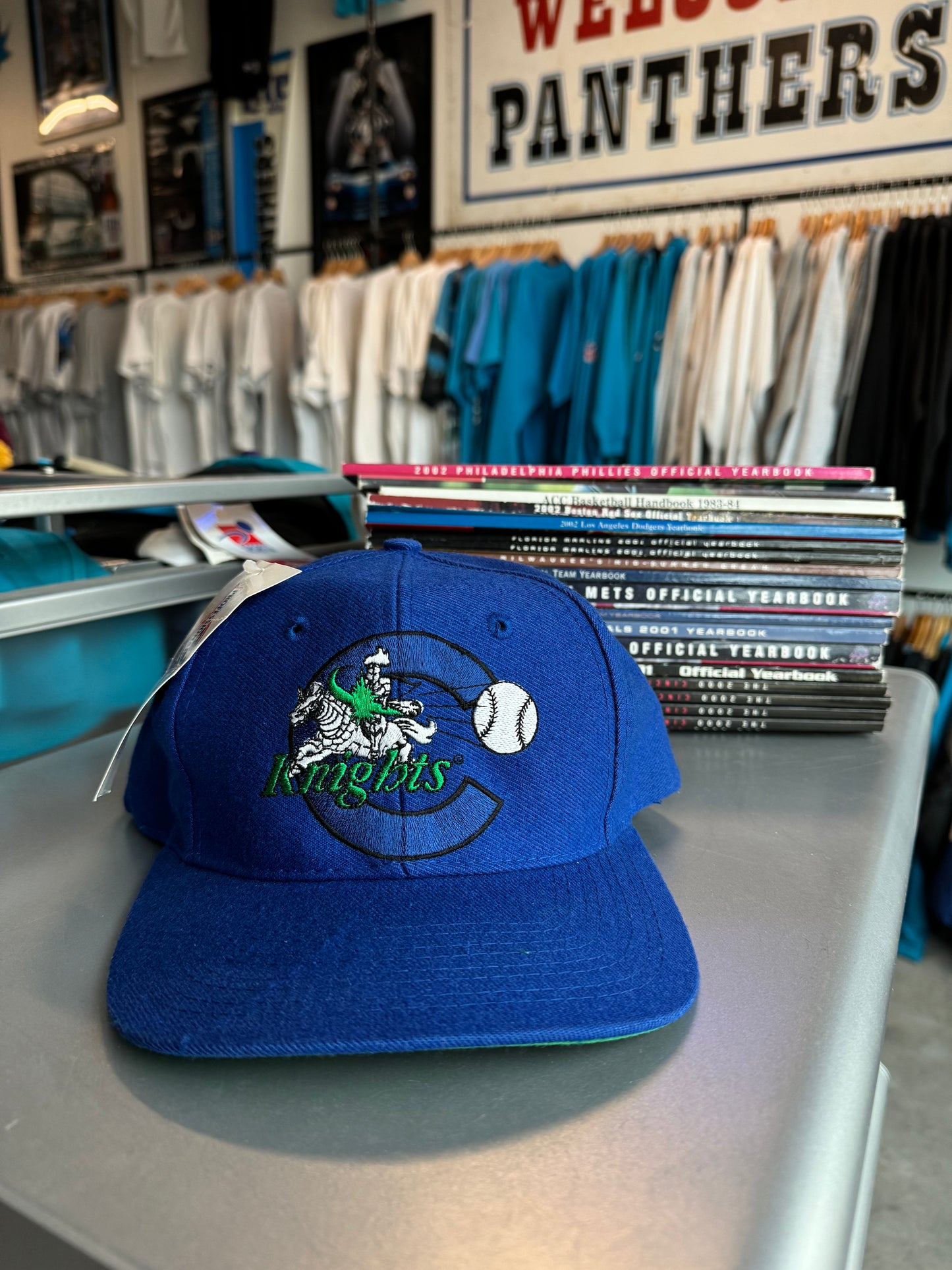 90’s Charlotte Knights Vintage MiLB Blue Minor League Baseball Snapback Hat - Deadstock (OSFA)