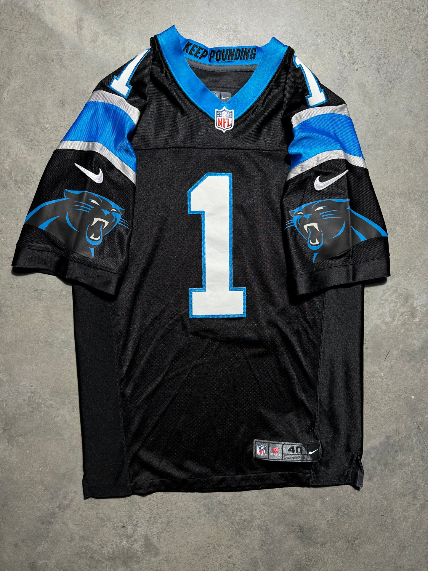 2016 Carolina Panthers Cam Newton Black Nike NFL On Field Stitched Authentic Jersey (40/Medium)