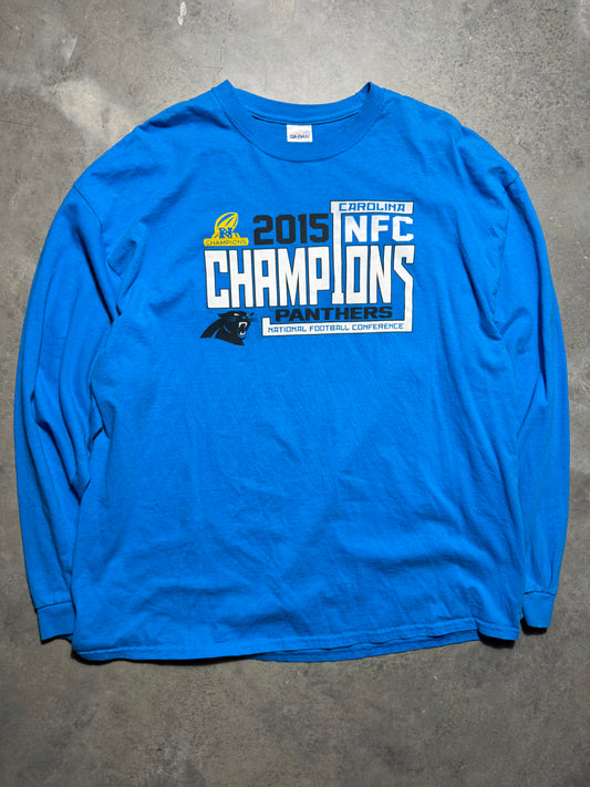 2015 Carolina Panthers NFC Champions Super Bowl 50 NFL Longsleeve Tee (XXL)