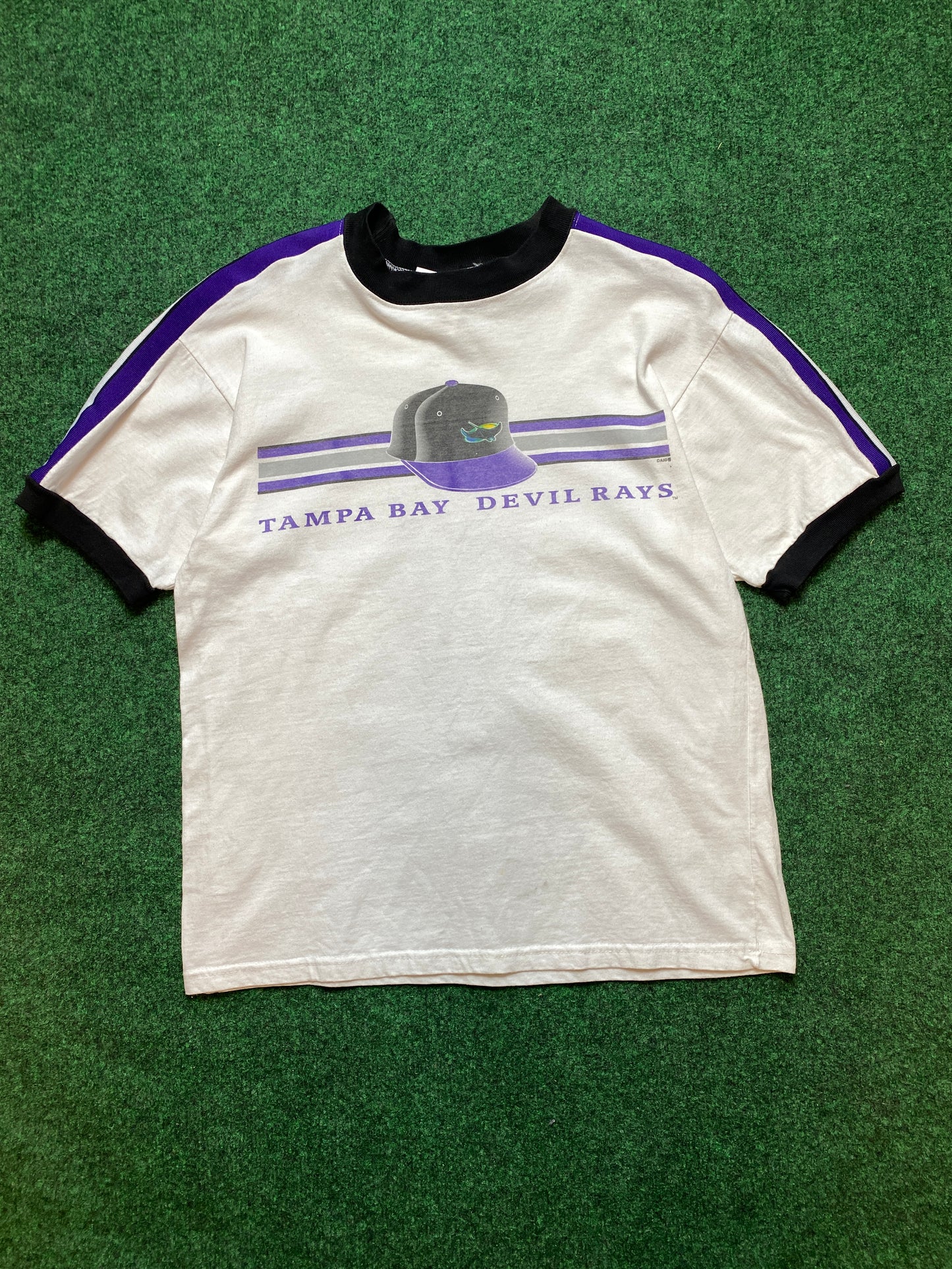 90s Tampa Bay Devil Rays MLB Vintage Ringer Tee (Medium)