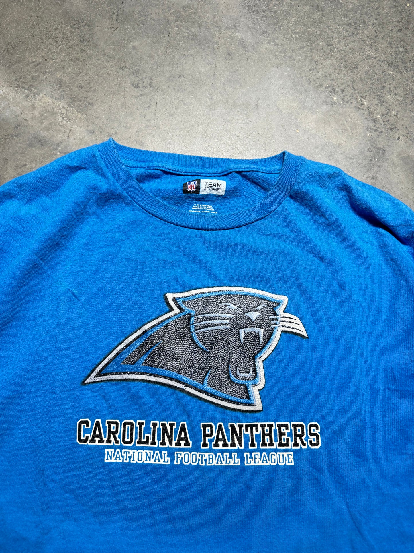 00’s Carolina Panthers Vintage Blue Big Logo NFL Tee (XL)